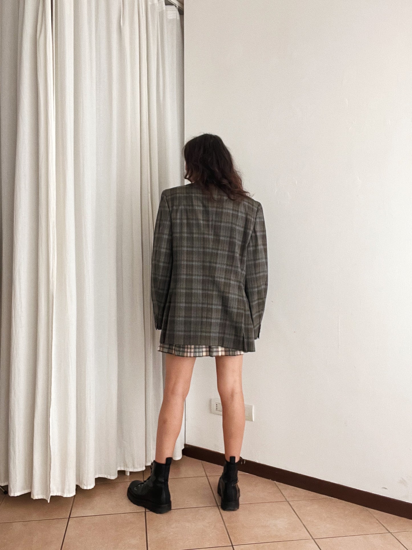 Blazer lana quadretti 54