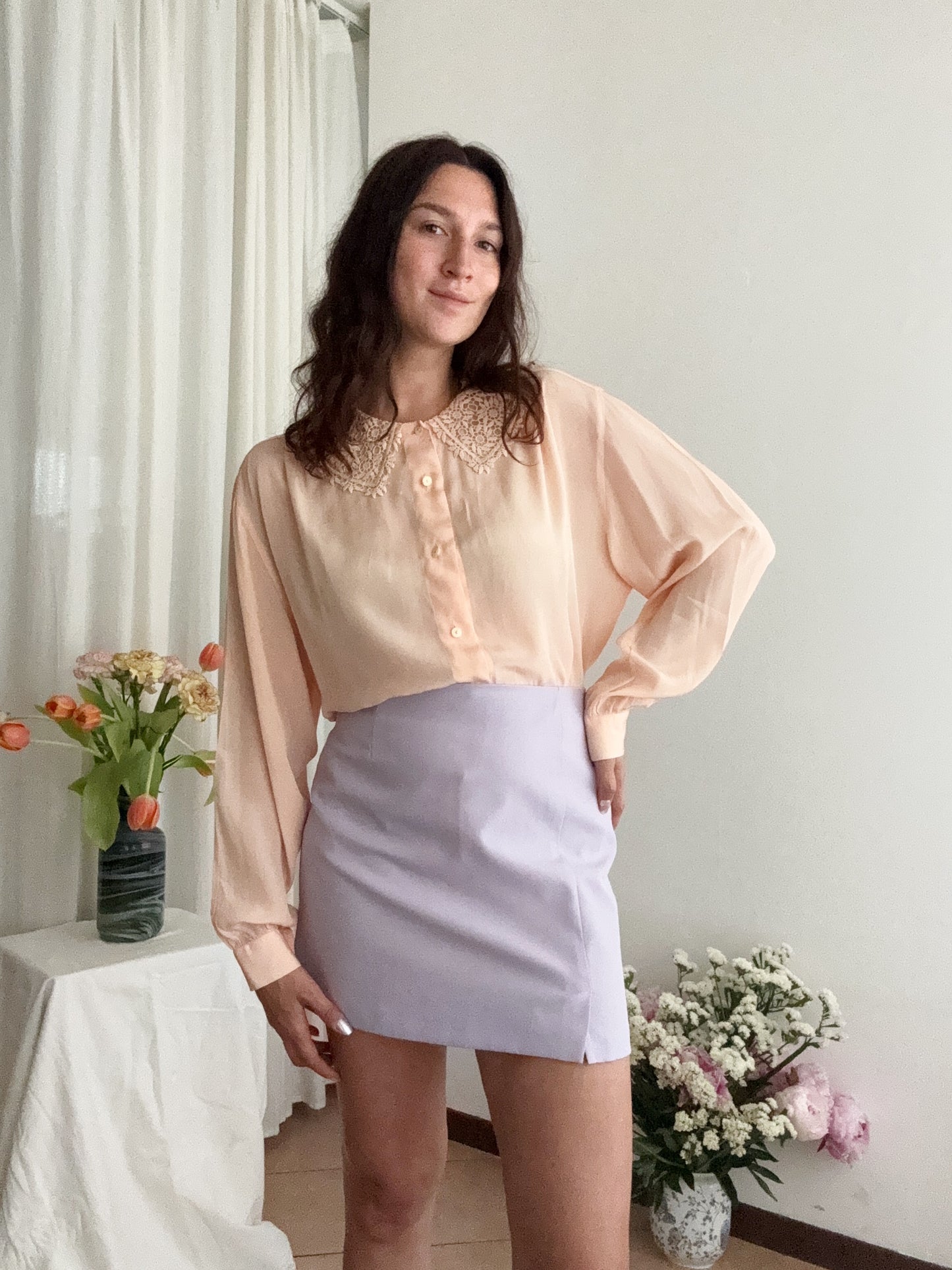 Camicia rosa seta XL