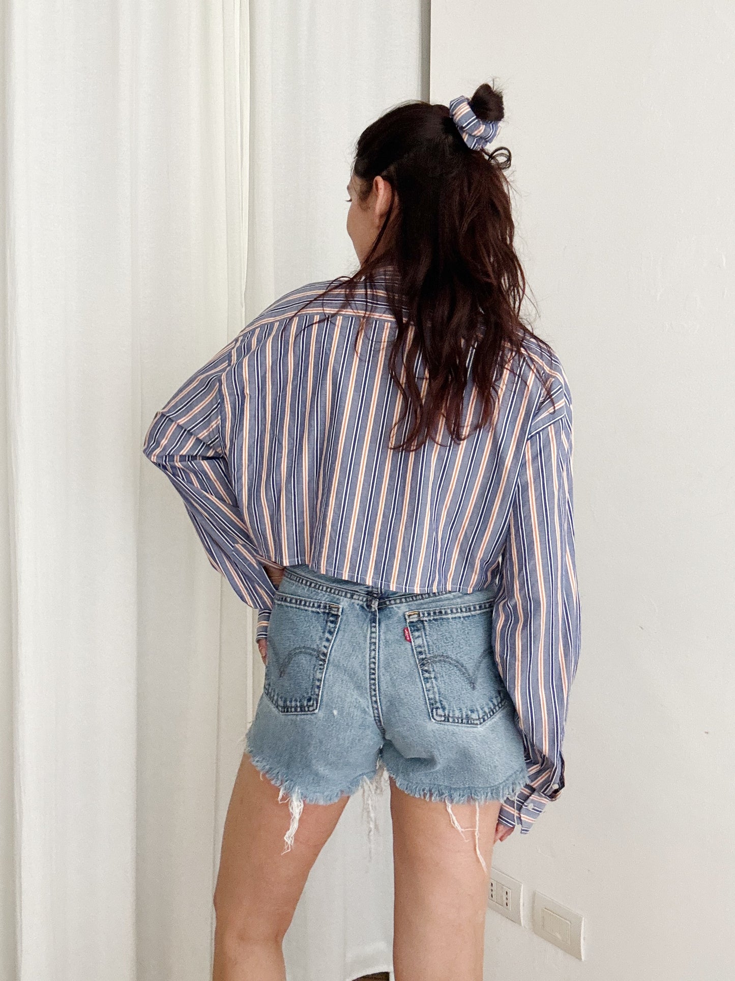 Crop + scrunchie a righe