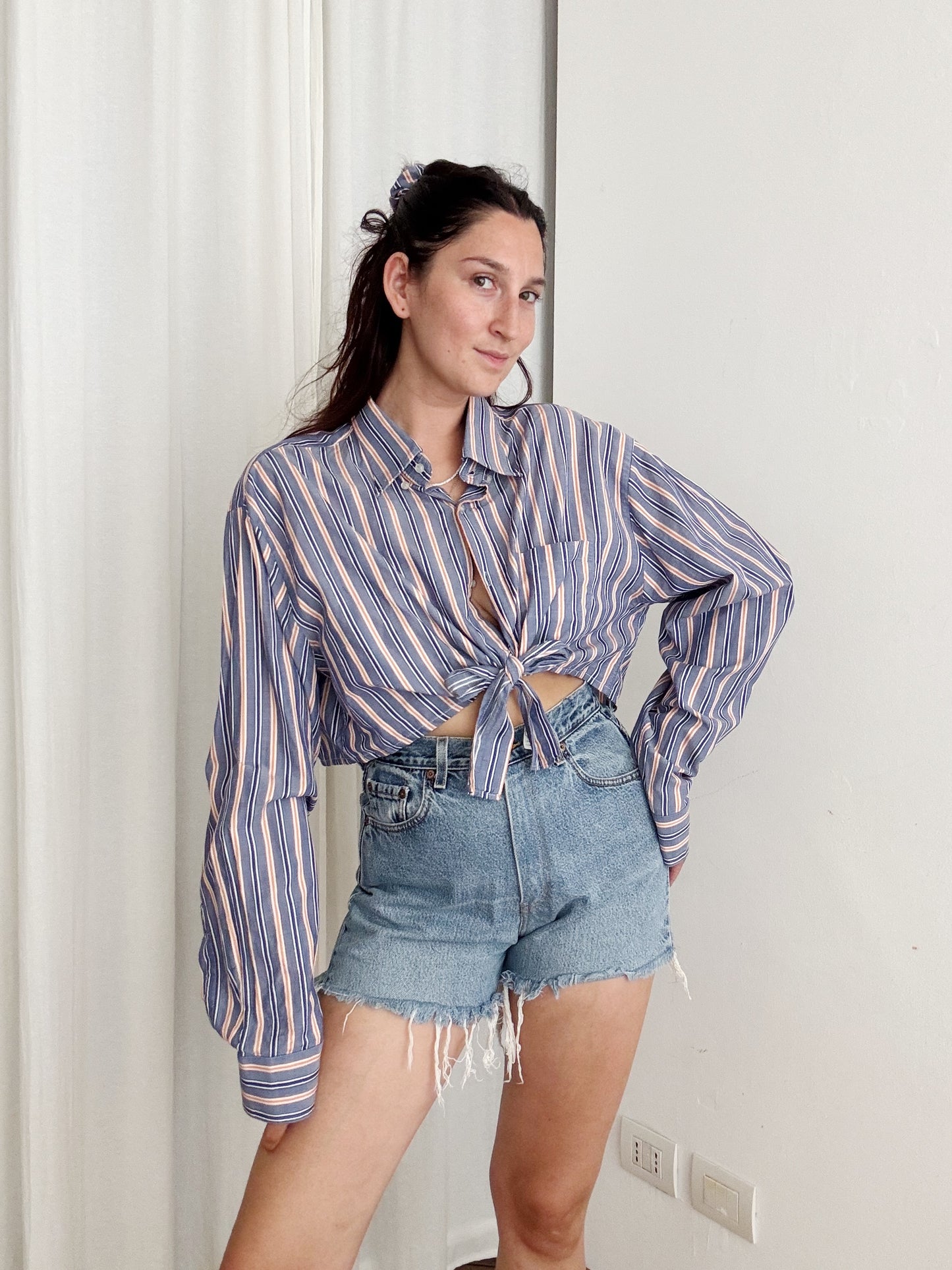 Crop + scrunchie a righe