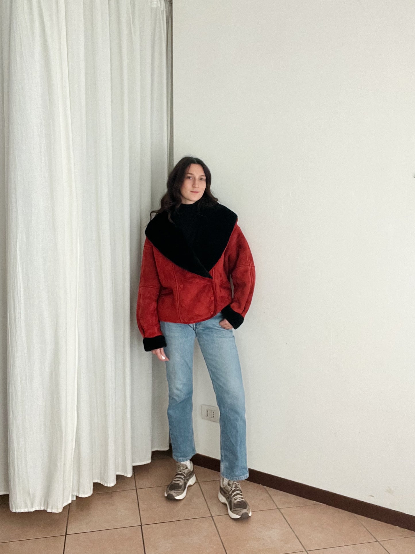 Montone rosso e nero M/L