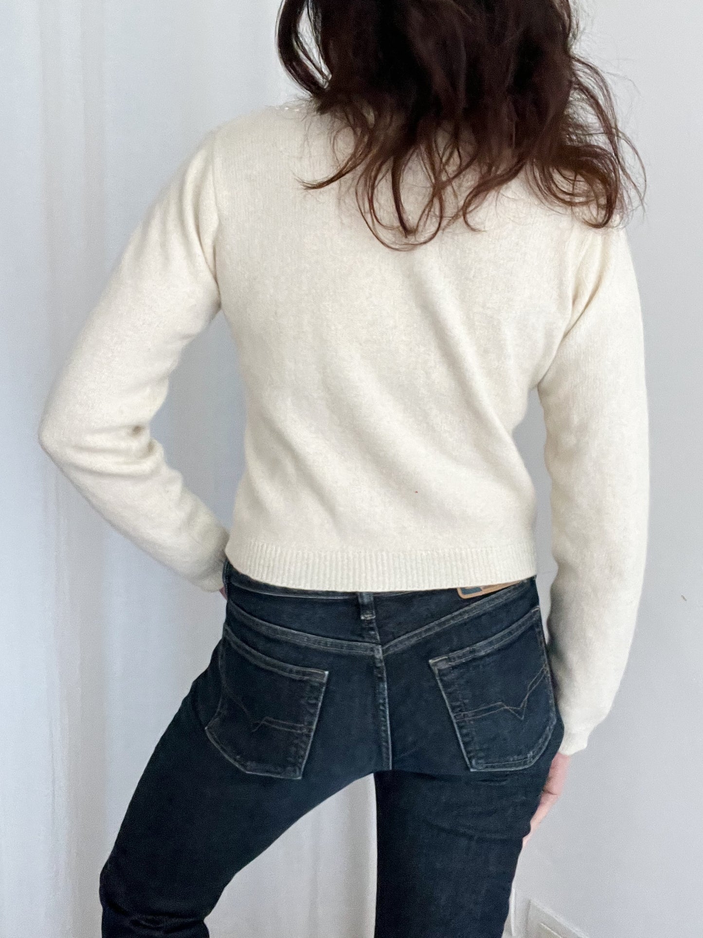Cardigan bianco con ricami S/M