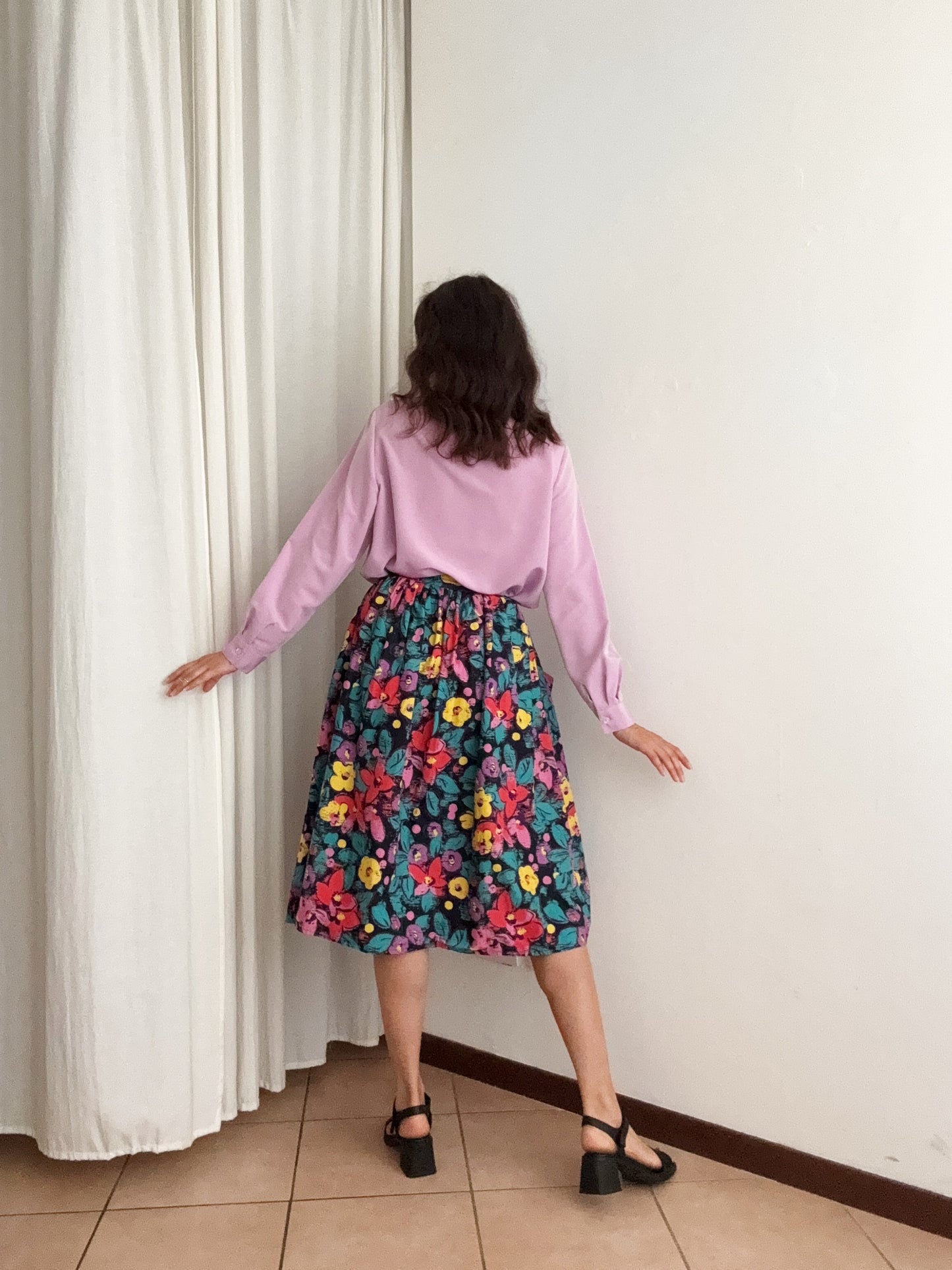 Gonna floreale colorata XS