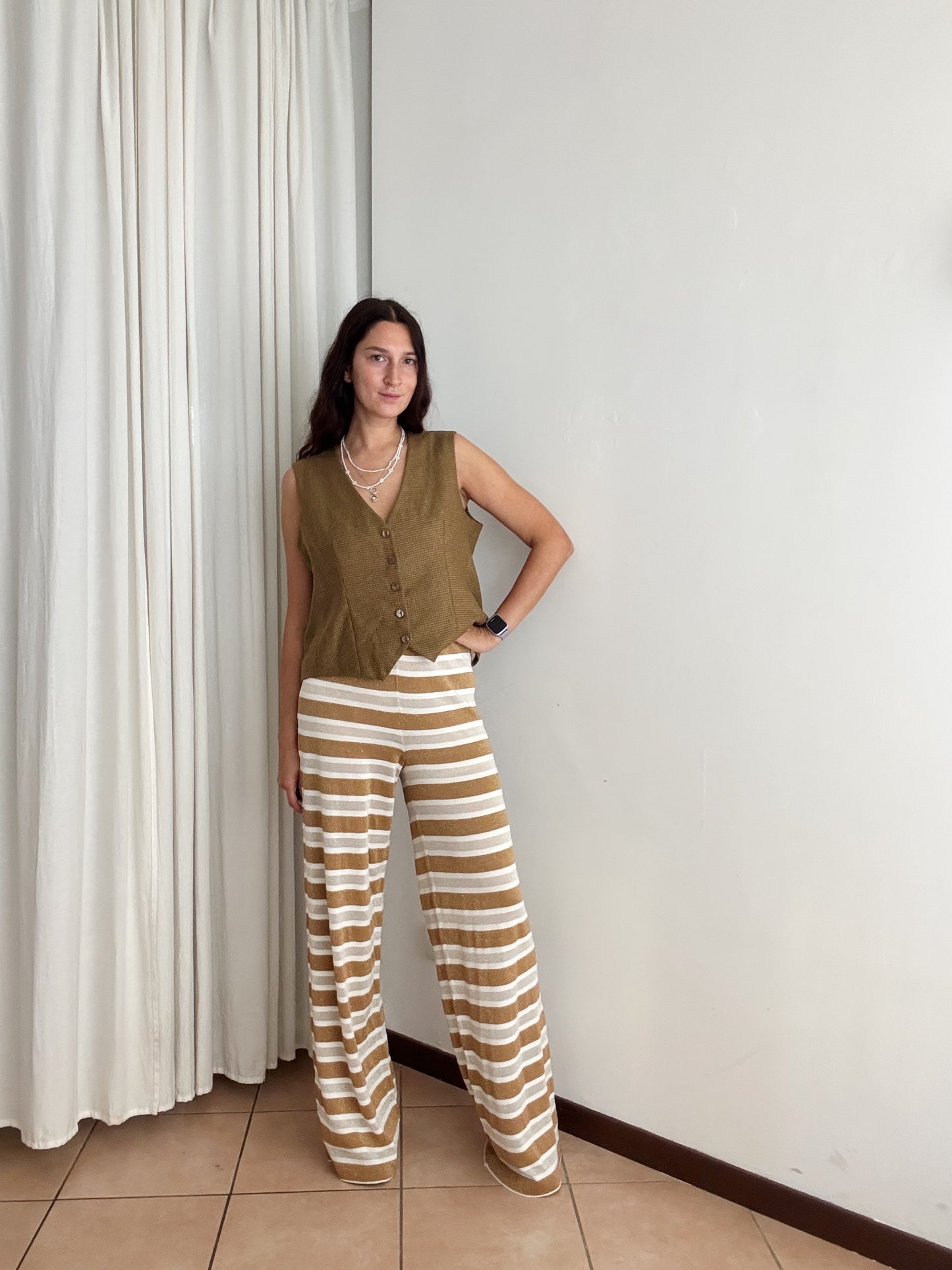 Pantaloni a righe Twinset M-XL