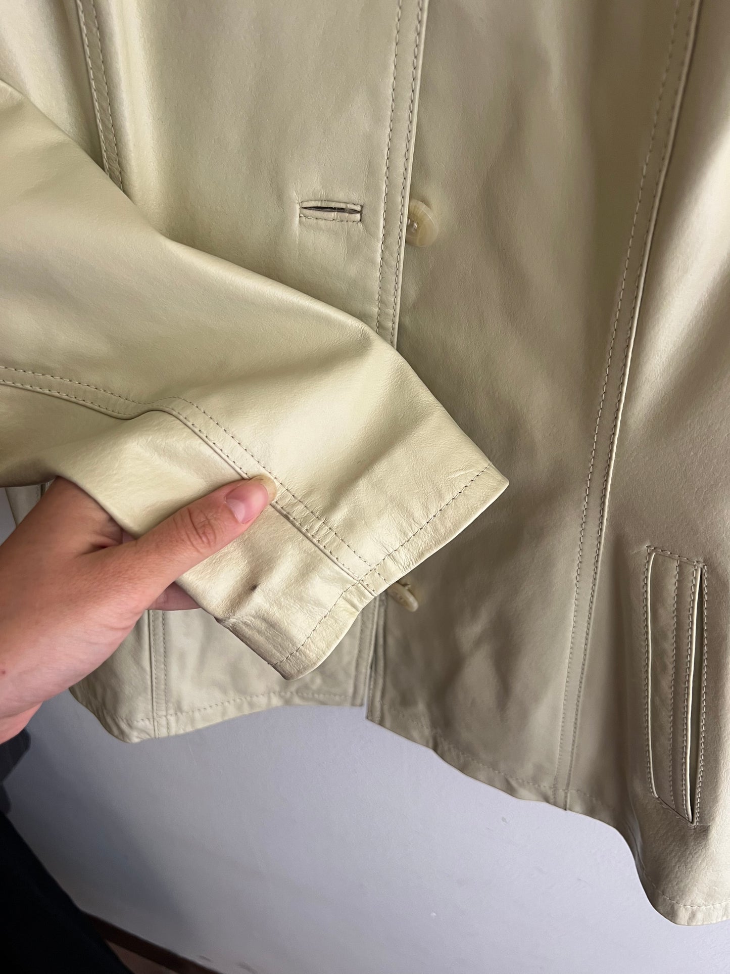 Giacca in pelle burro 40