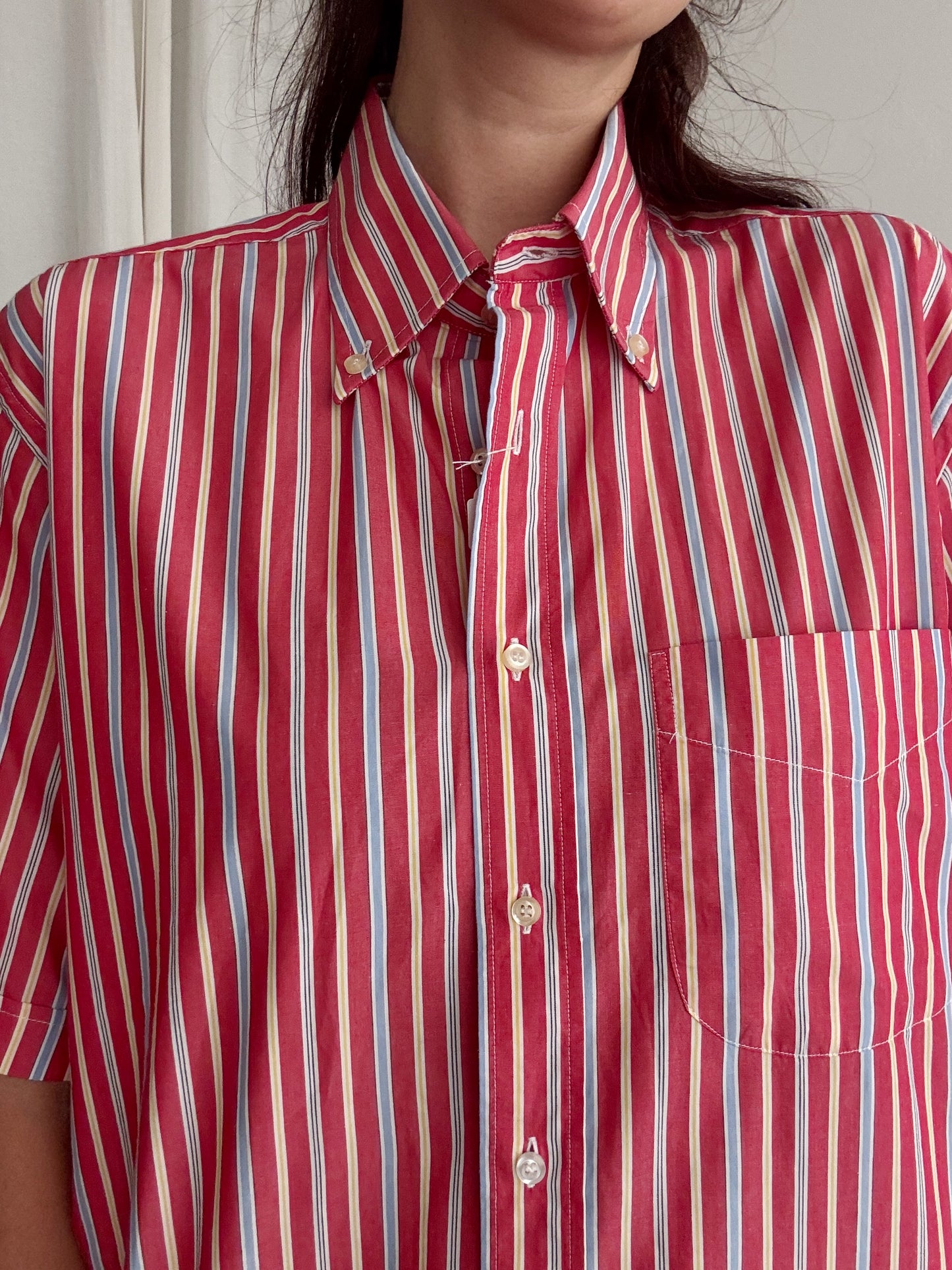 Camicia a righe rossa L