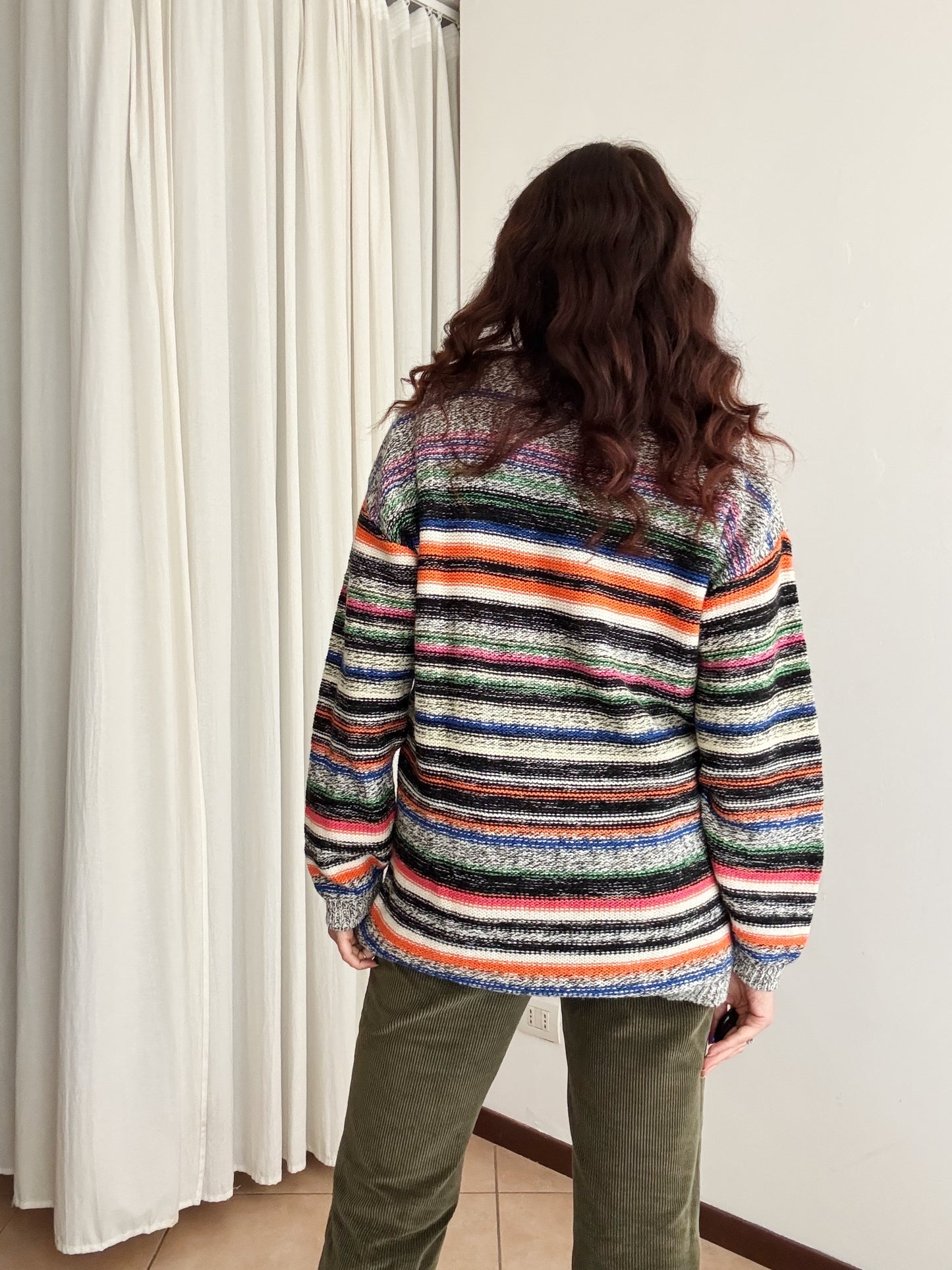 Maglione a righe unisex L