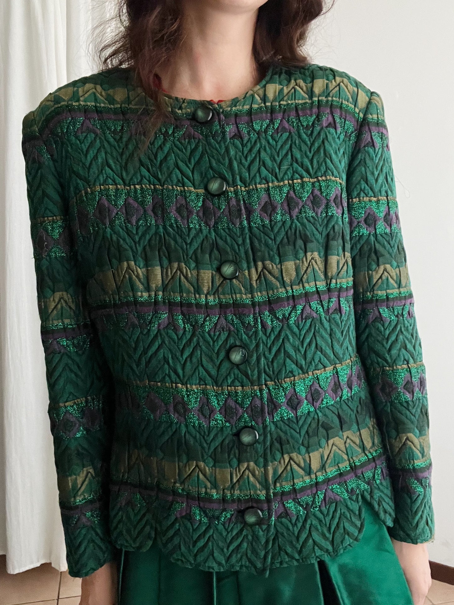 Giacca vintage verde smeraldo L