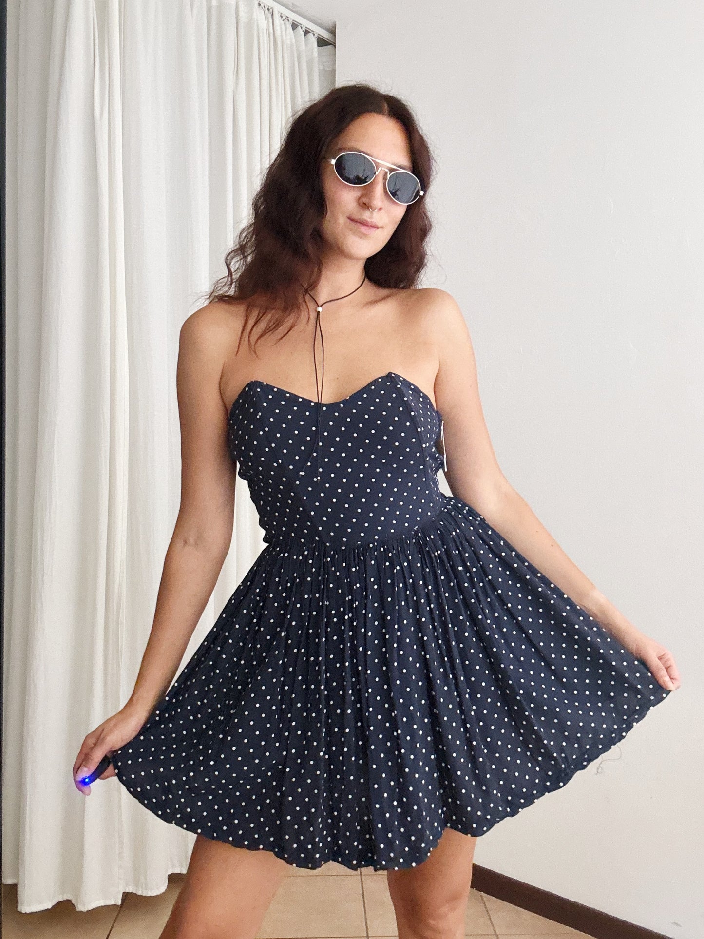 Abito a pois blu M