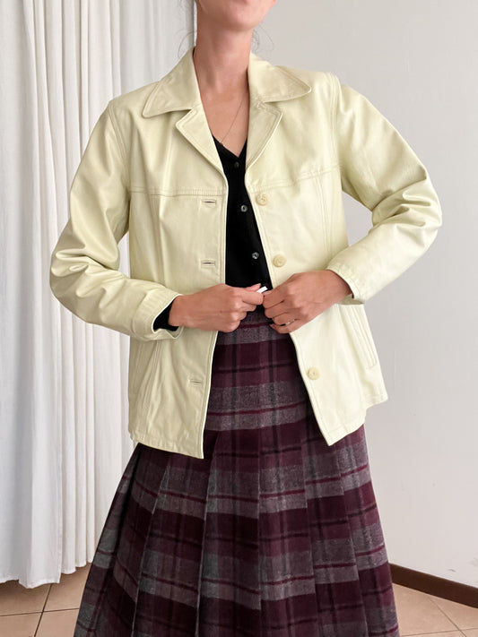 Giacca in pelle burro 40