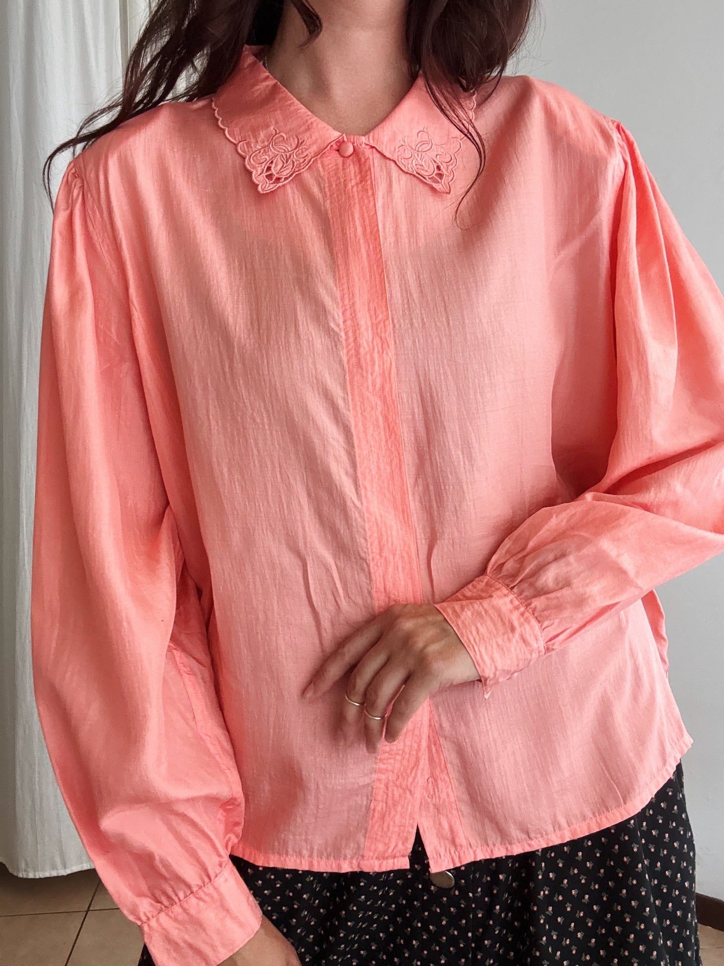 Camicia seta rosa L