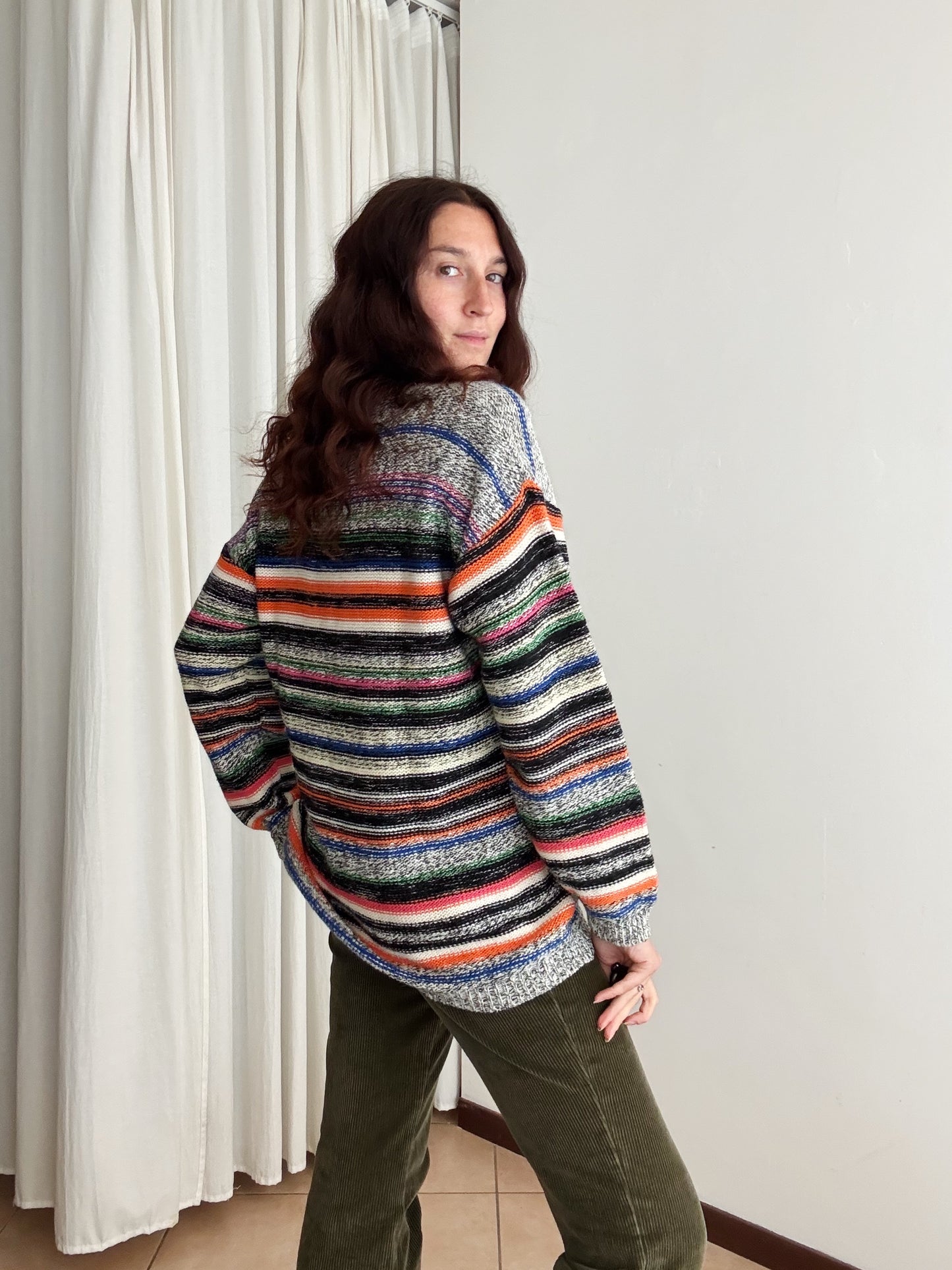 Maglione a righe unisex L