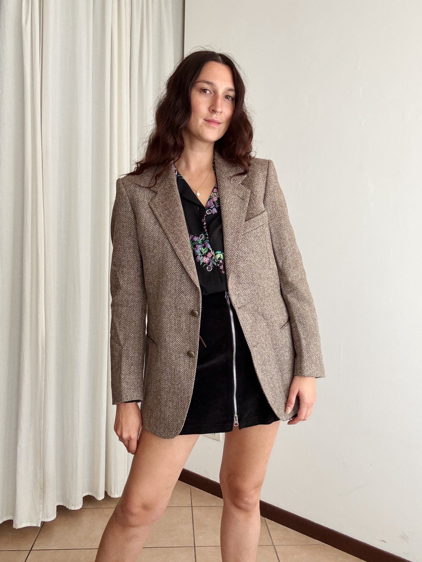 Blazer unisex spigato marrone M