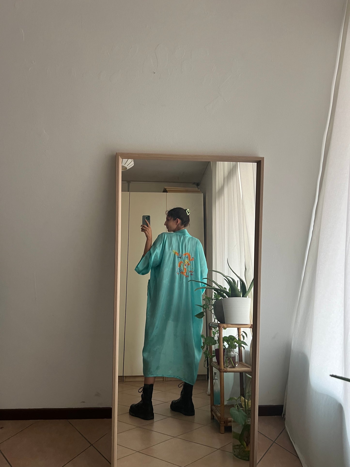 Kimono turchese cinese