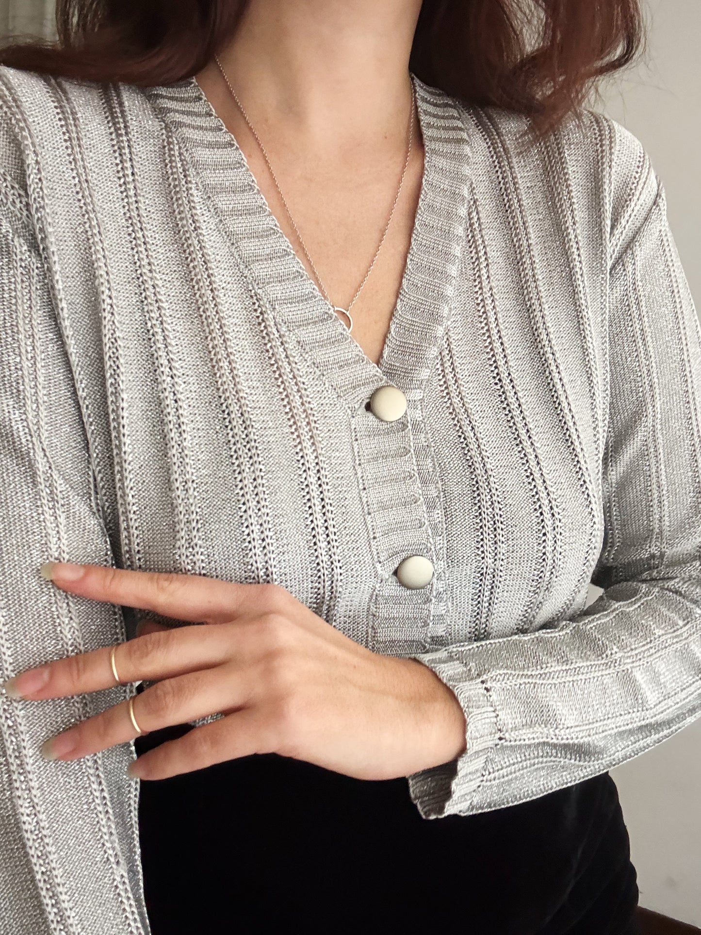 Cardigan argento M