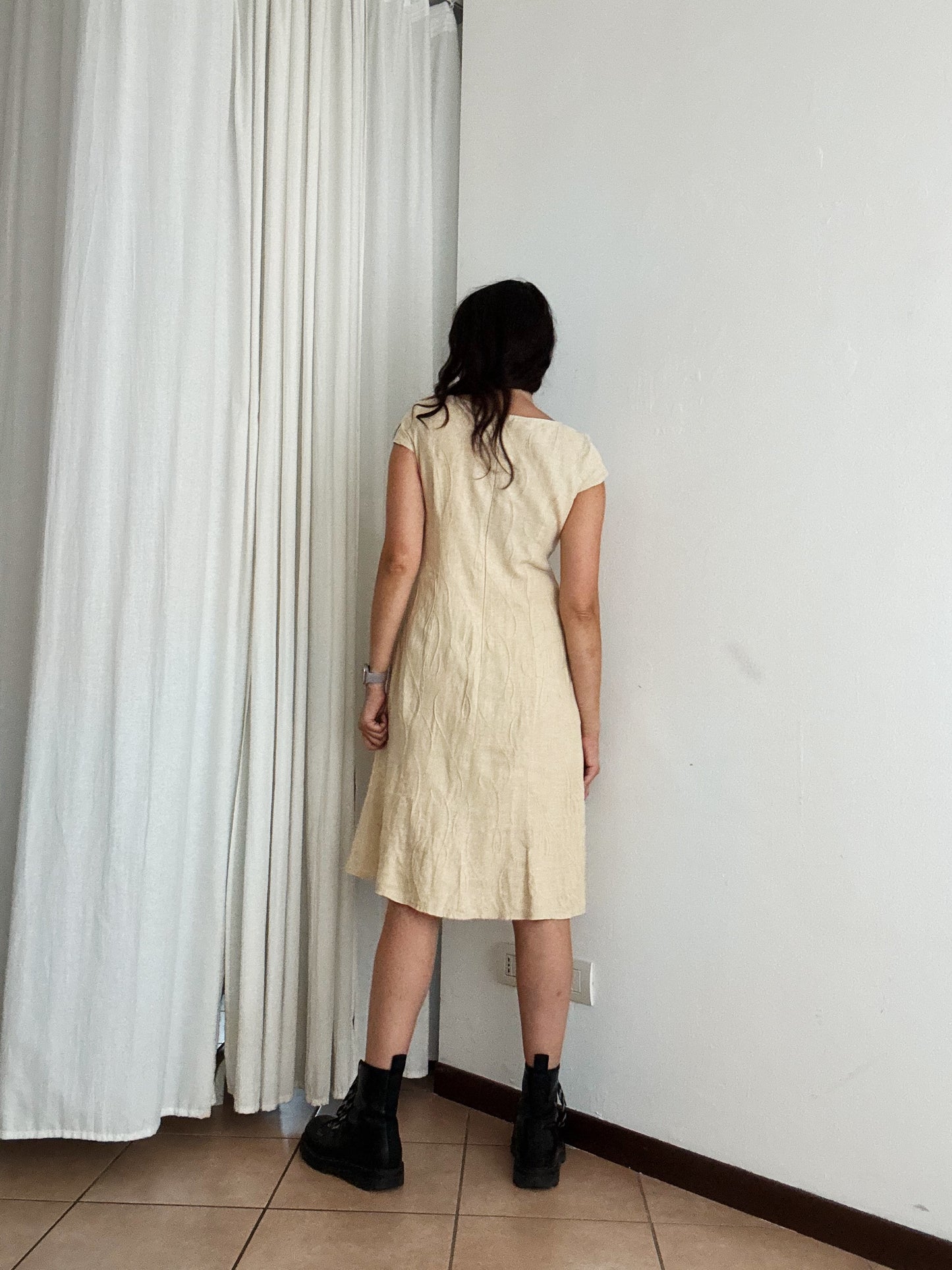 Abito lino beige 42
