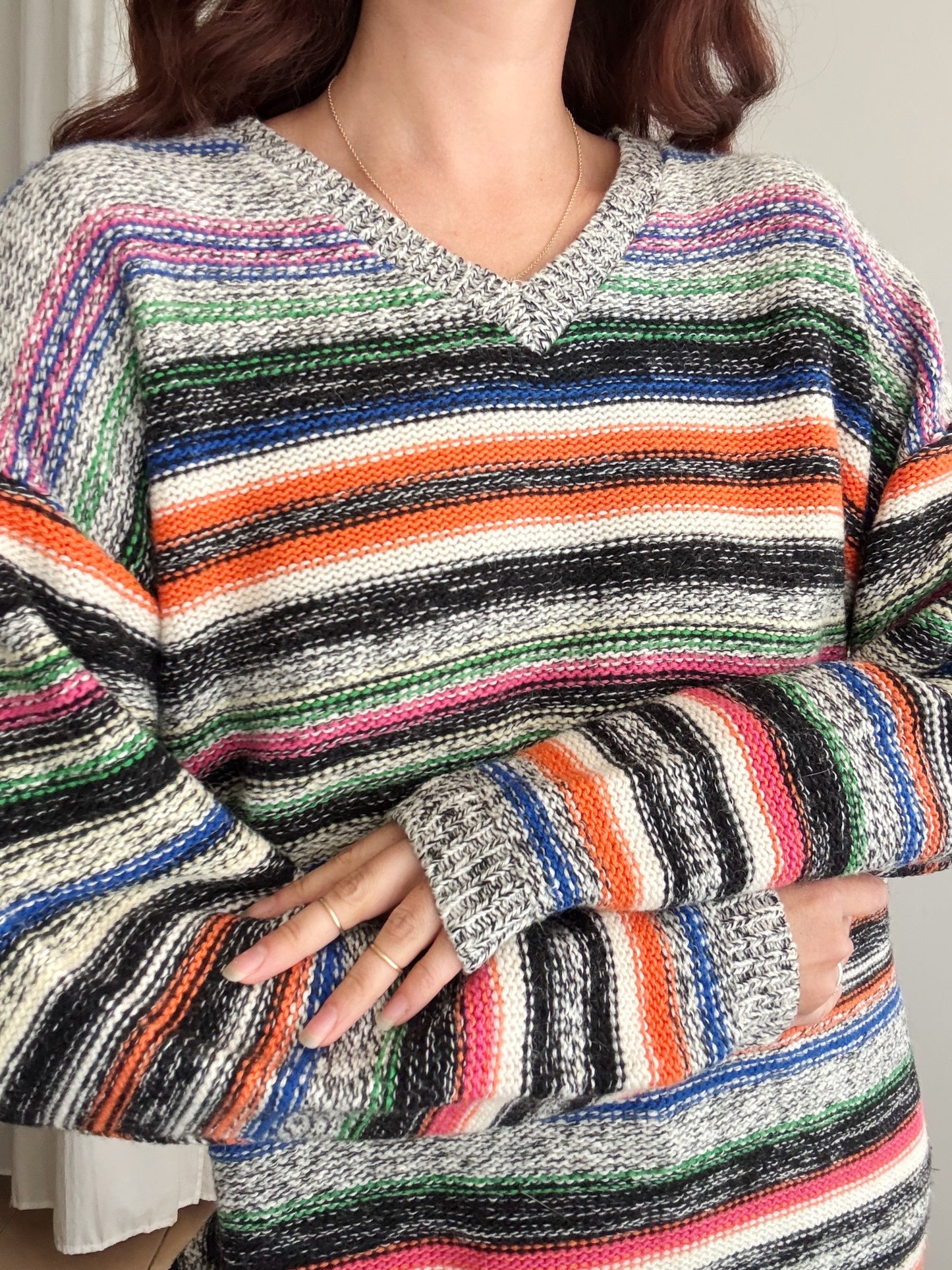 Maglione a righe unisex L