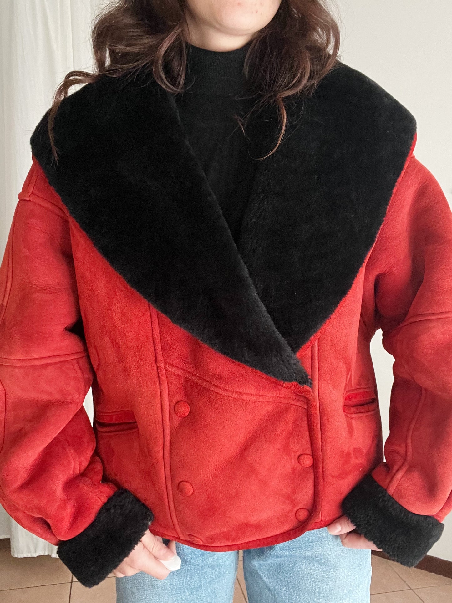 Montone rosso e nero M/L