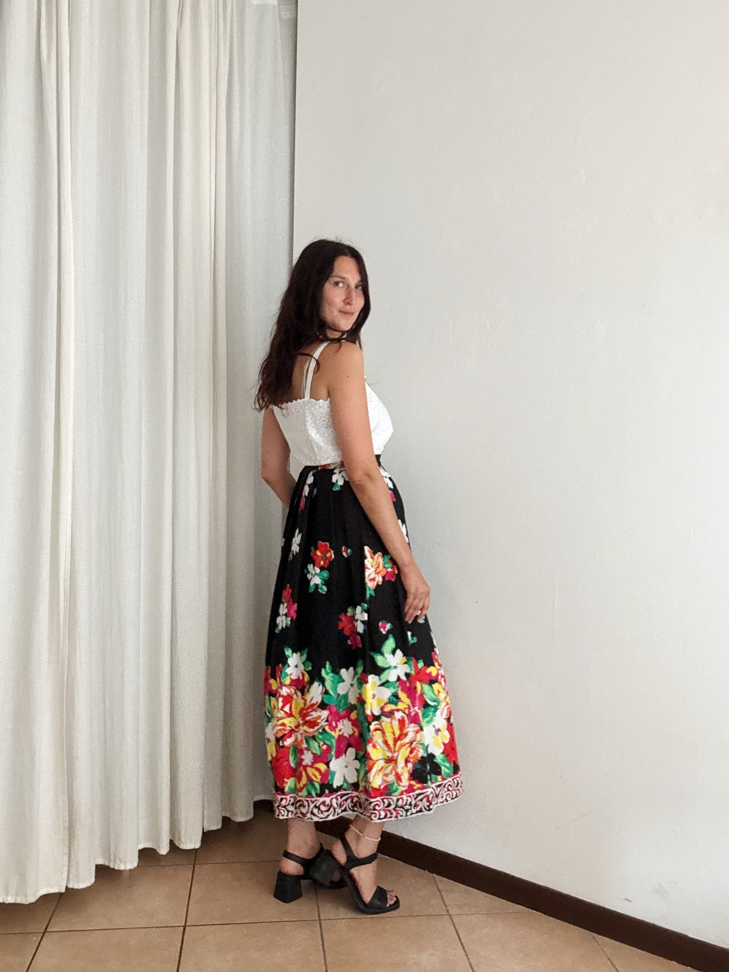 Gonna lunga floreale XS