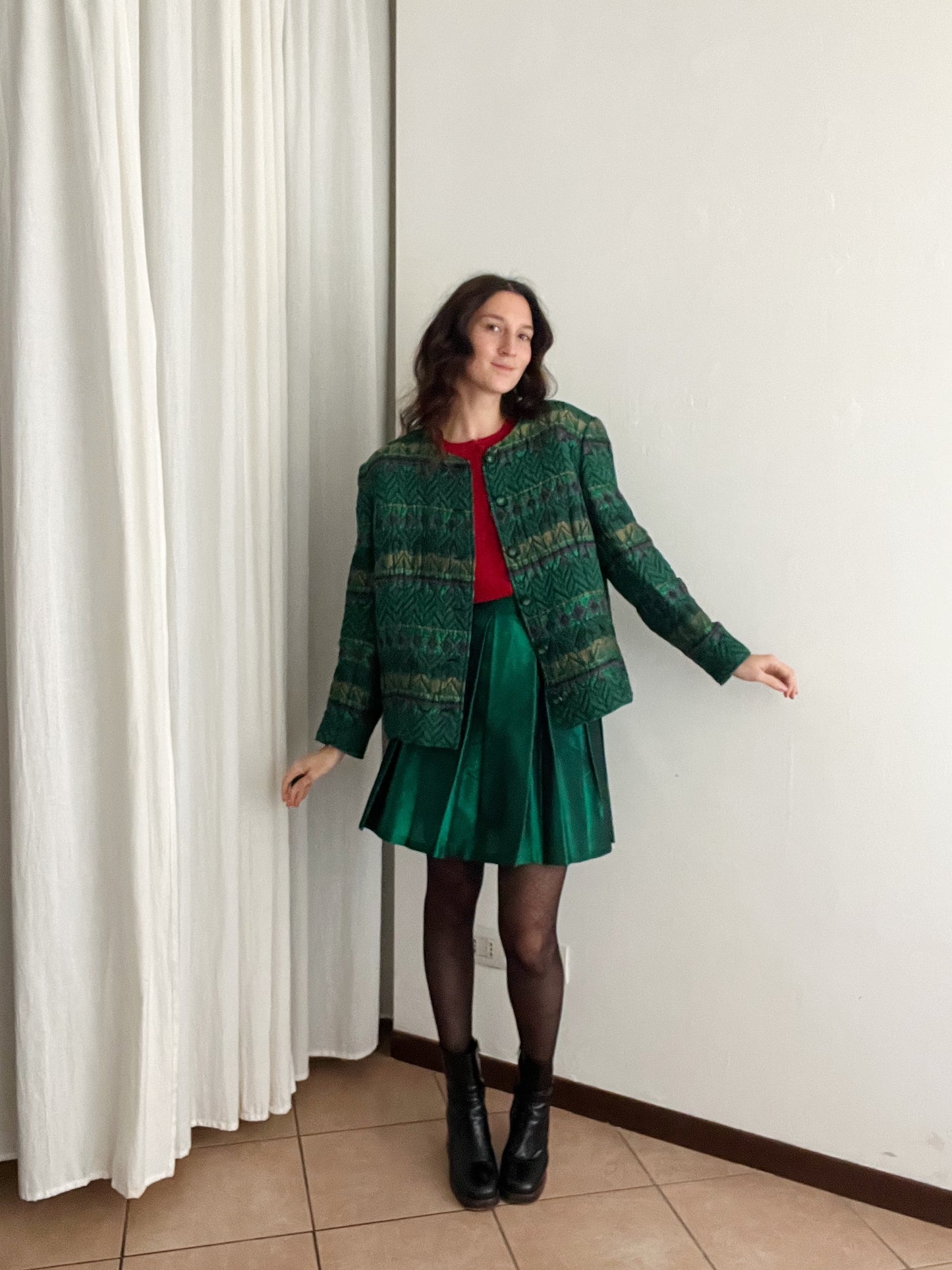 Giacca vintage verde smeraldo L