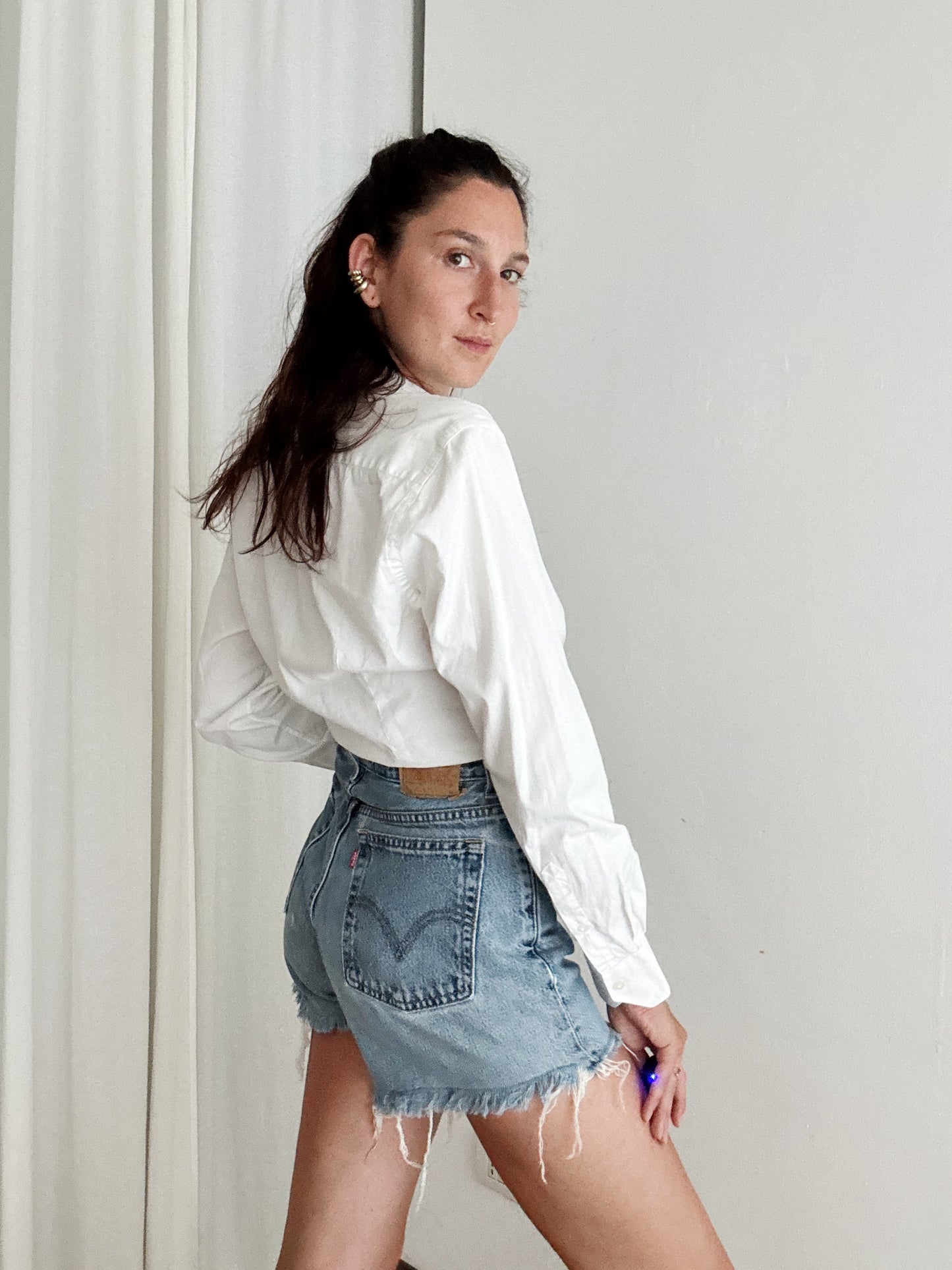 Crop + scrunchie bianca