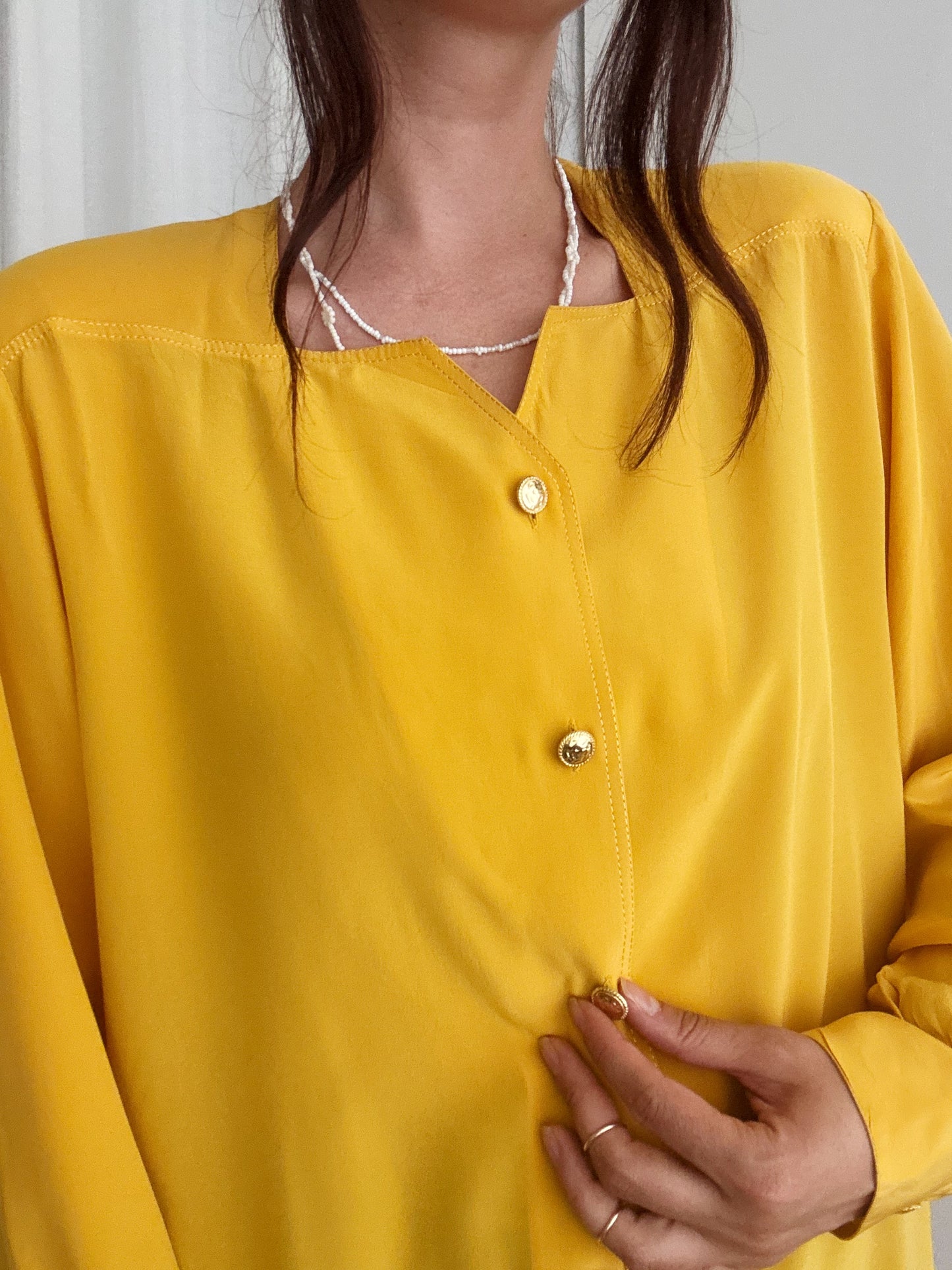 Blusa seta gialla 46