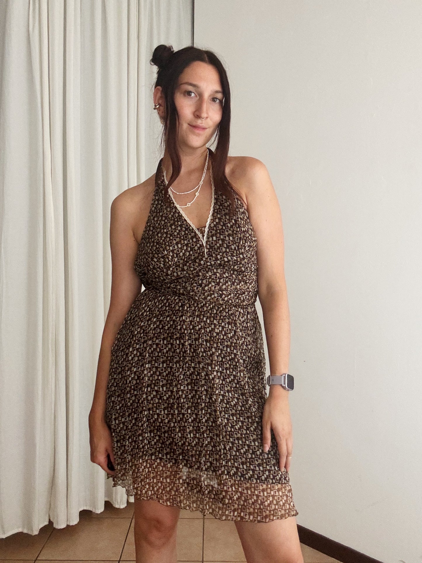 Abito seta marrone XS