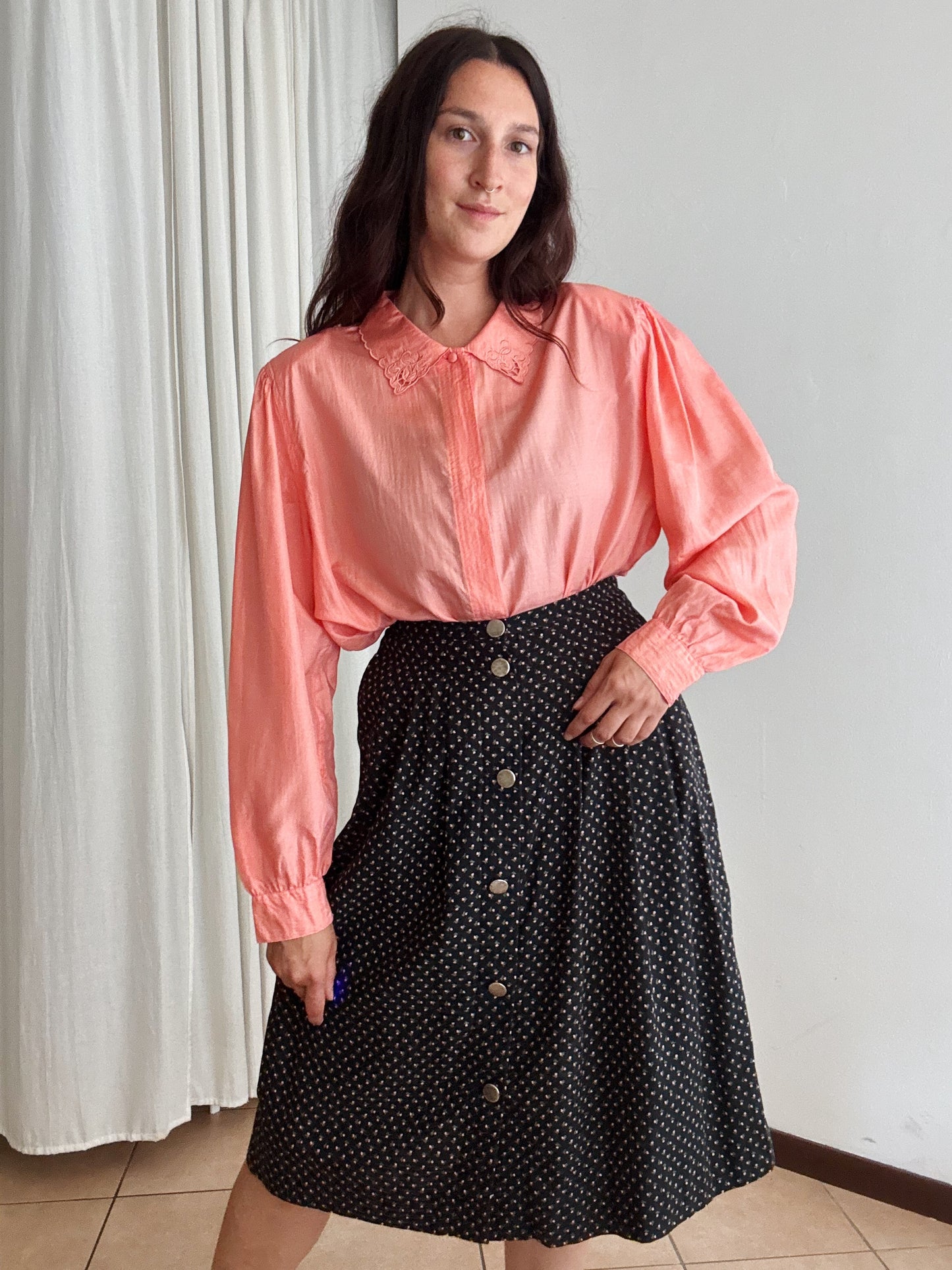 Camicia seta rosa L