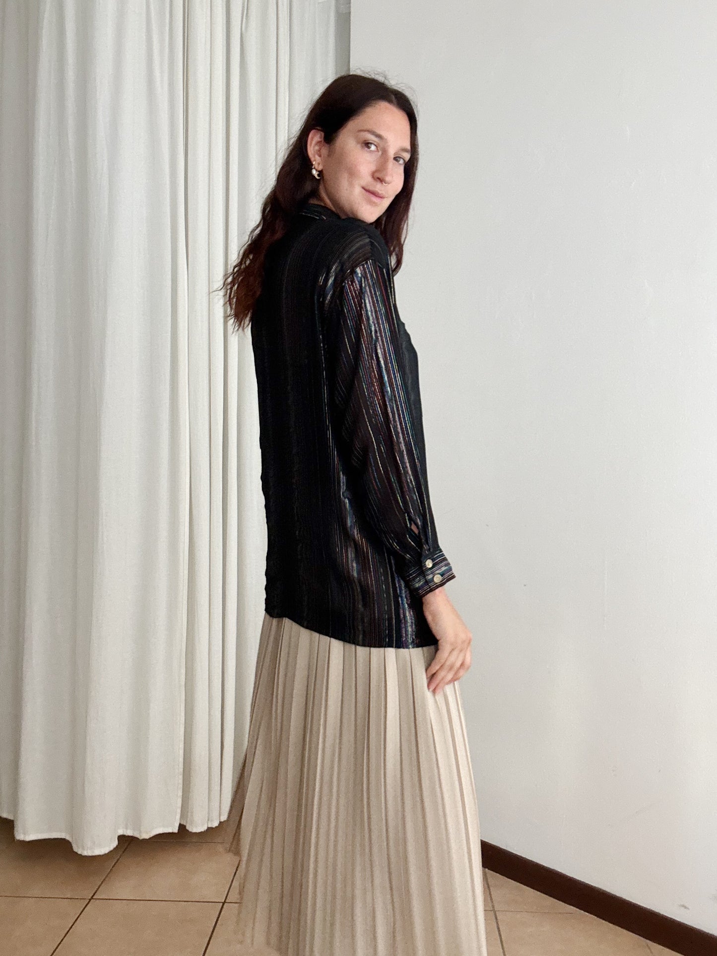 Camicia nera e lurex 48