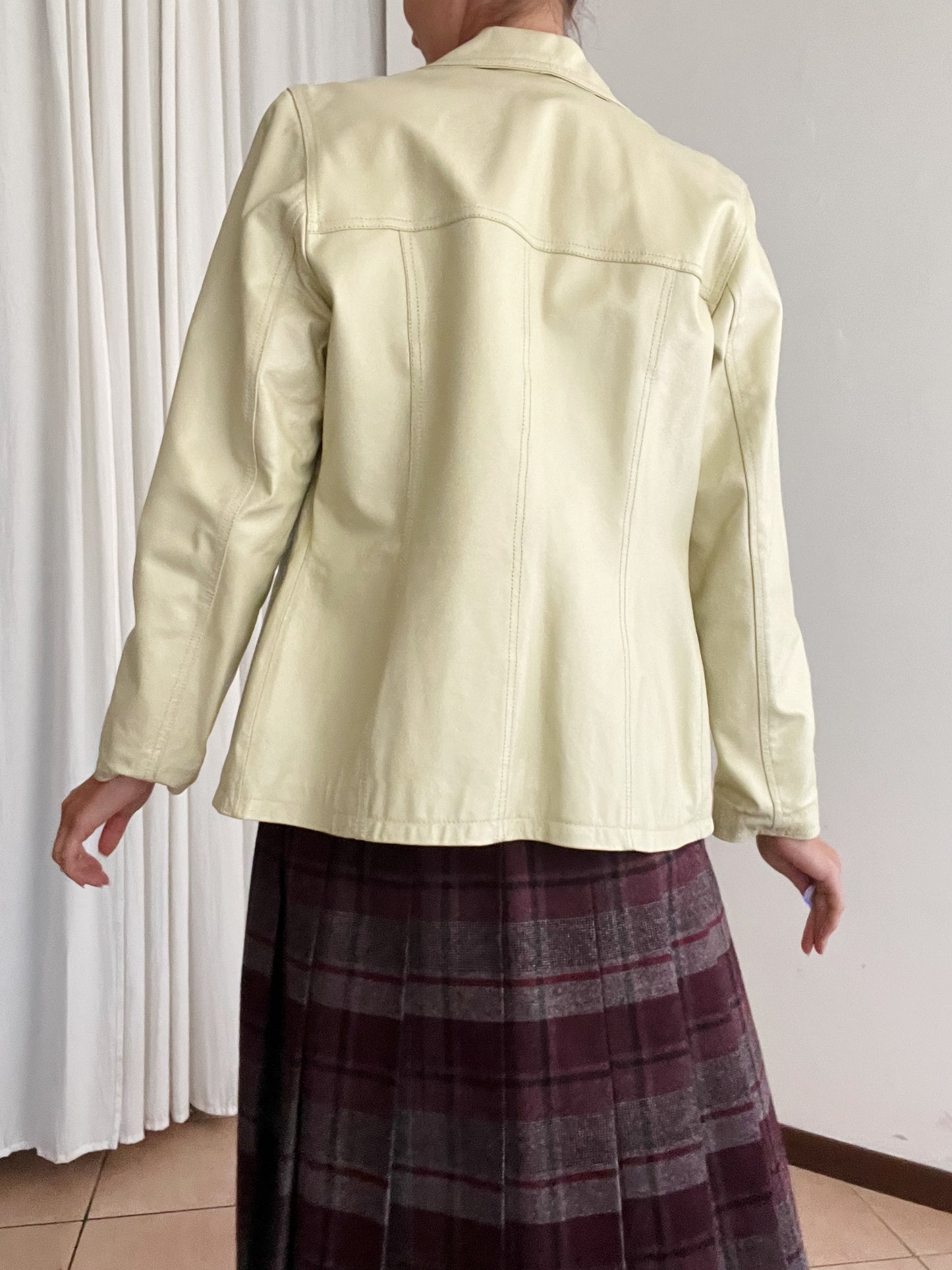 Giacca in pelle burro 40