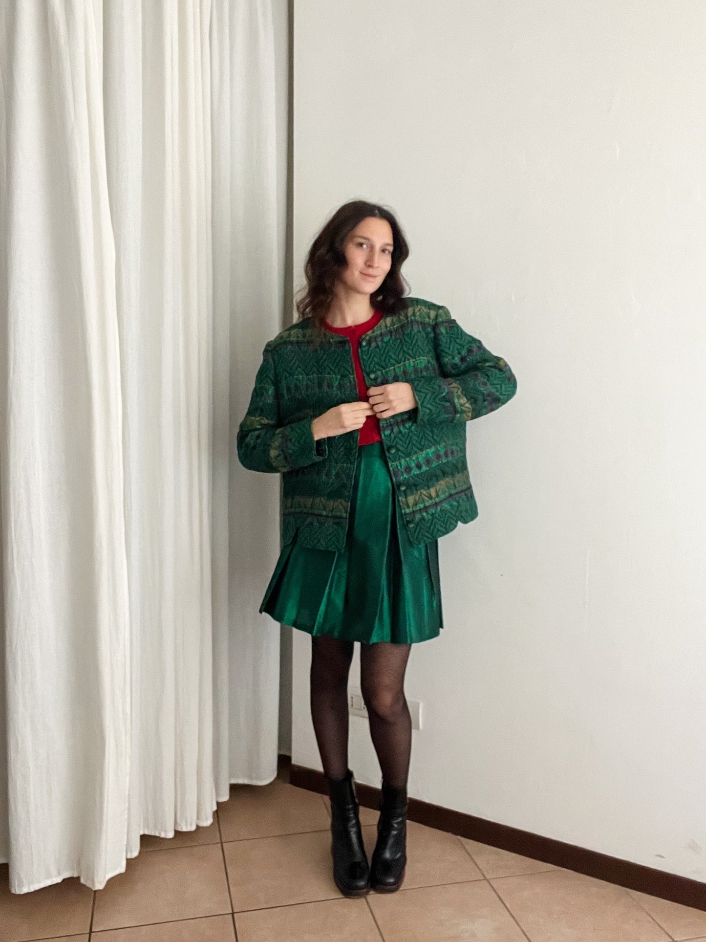 Giacca vintage verde smeraldo L