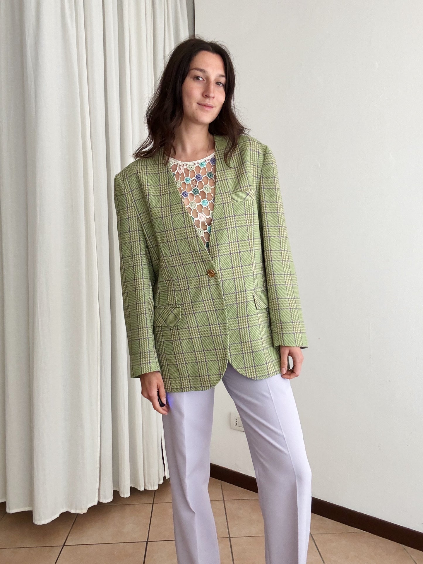 Blazer verde lino L