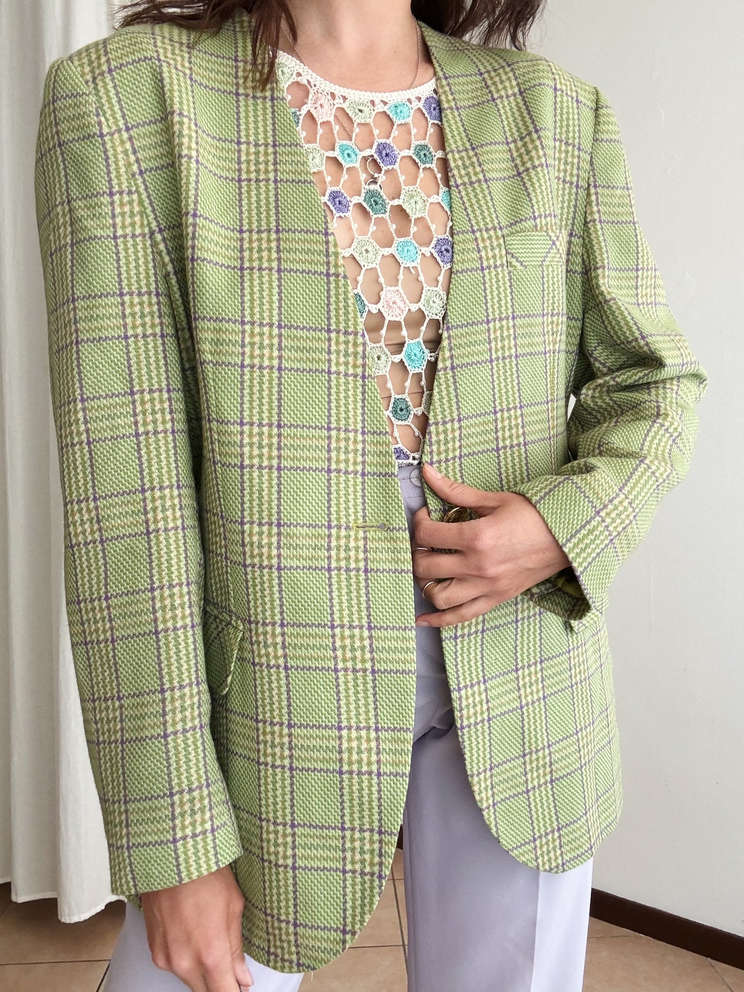 Blazer verde lino L