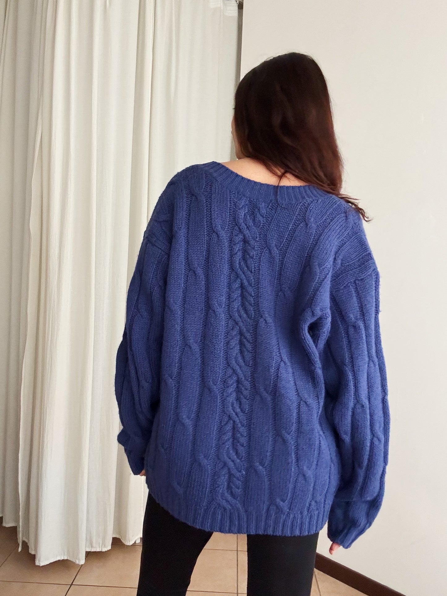 Maglione lana blu XL