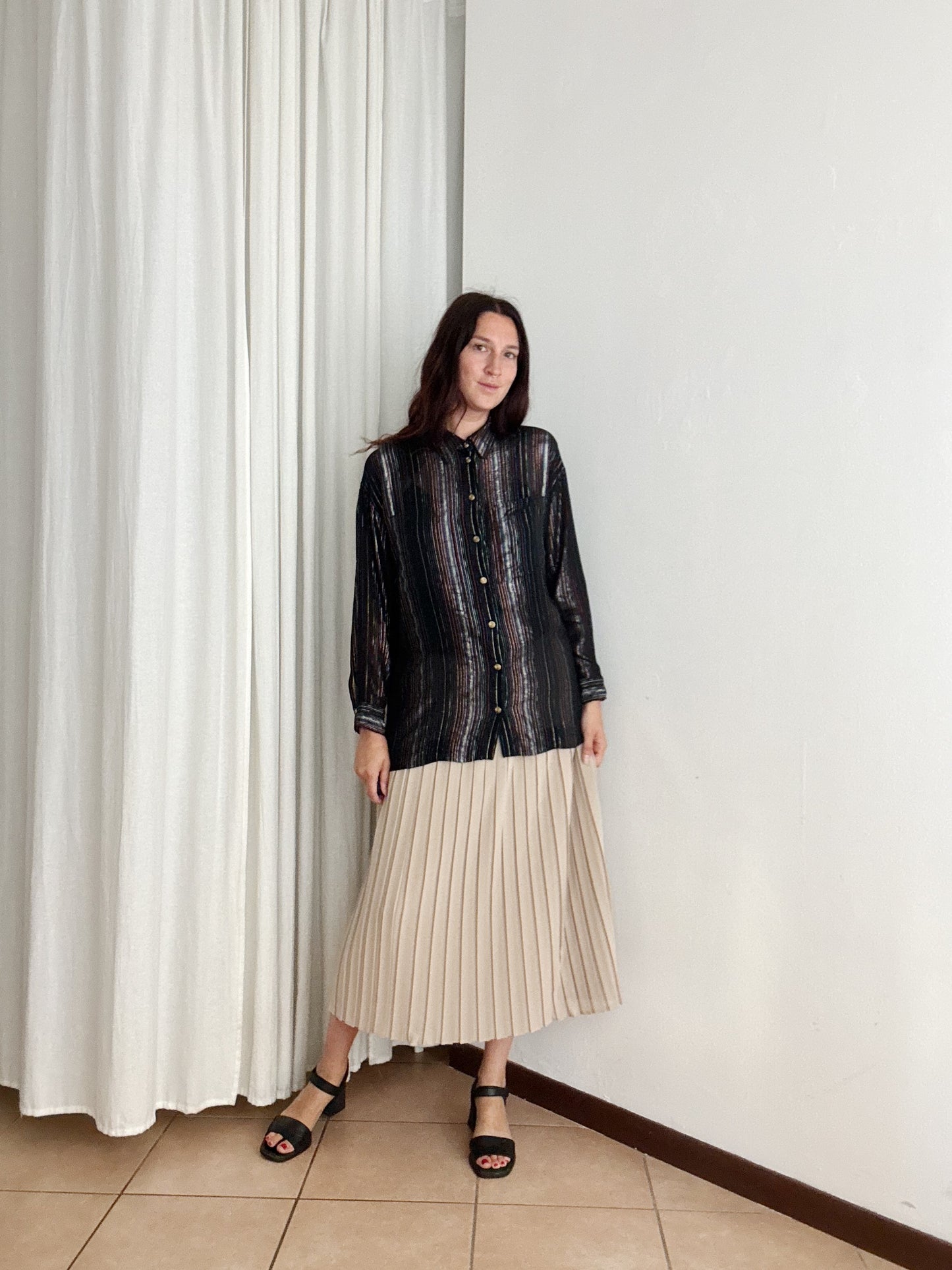 Camicia nera e lurex 48