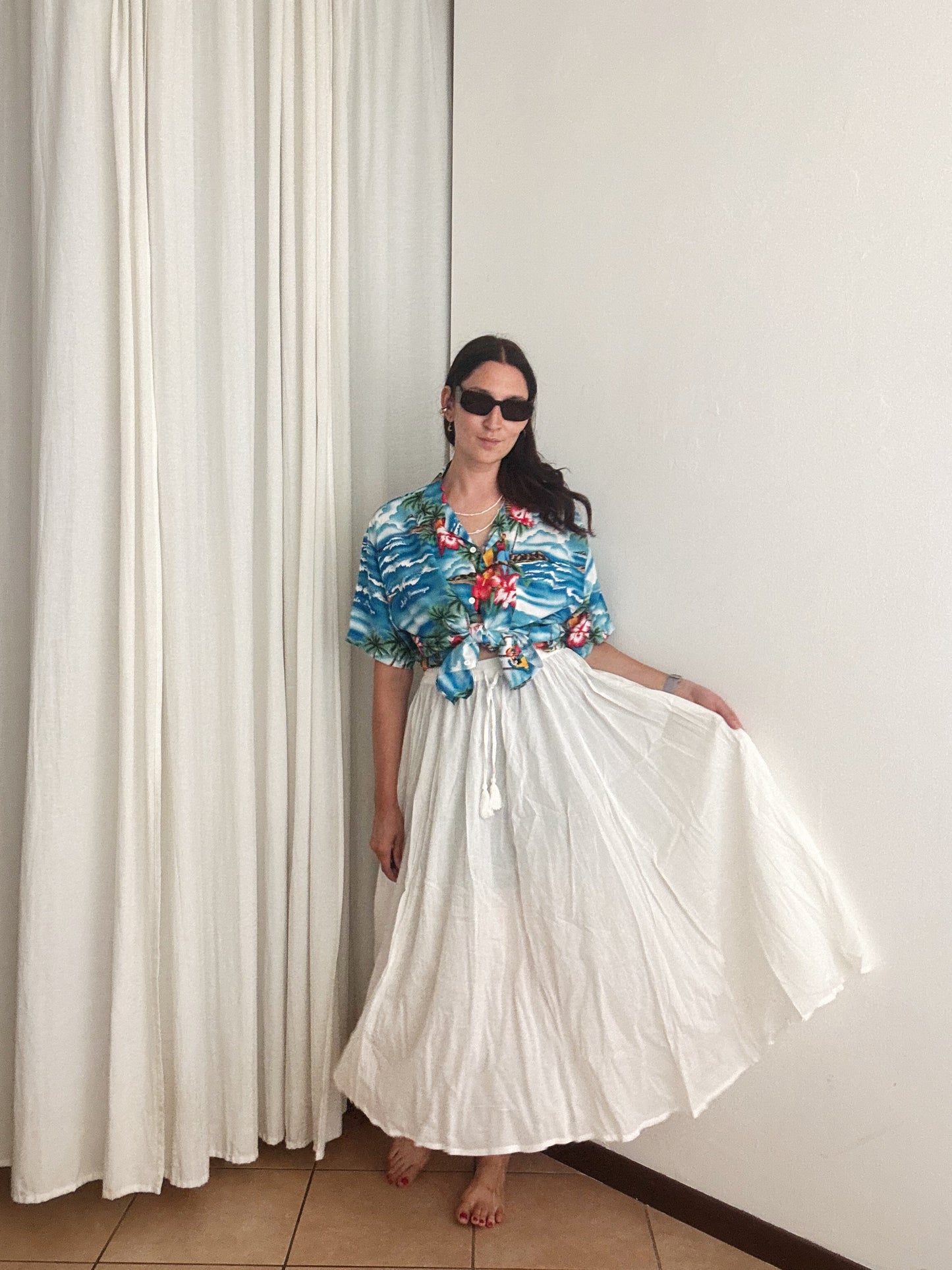 Gonna bianca in cotone S/M