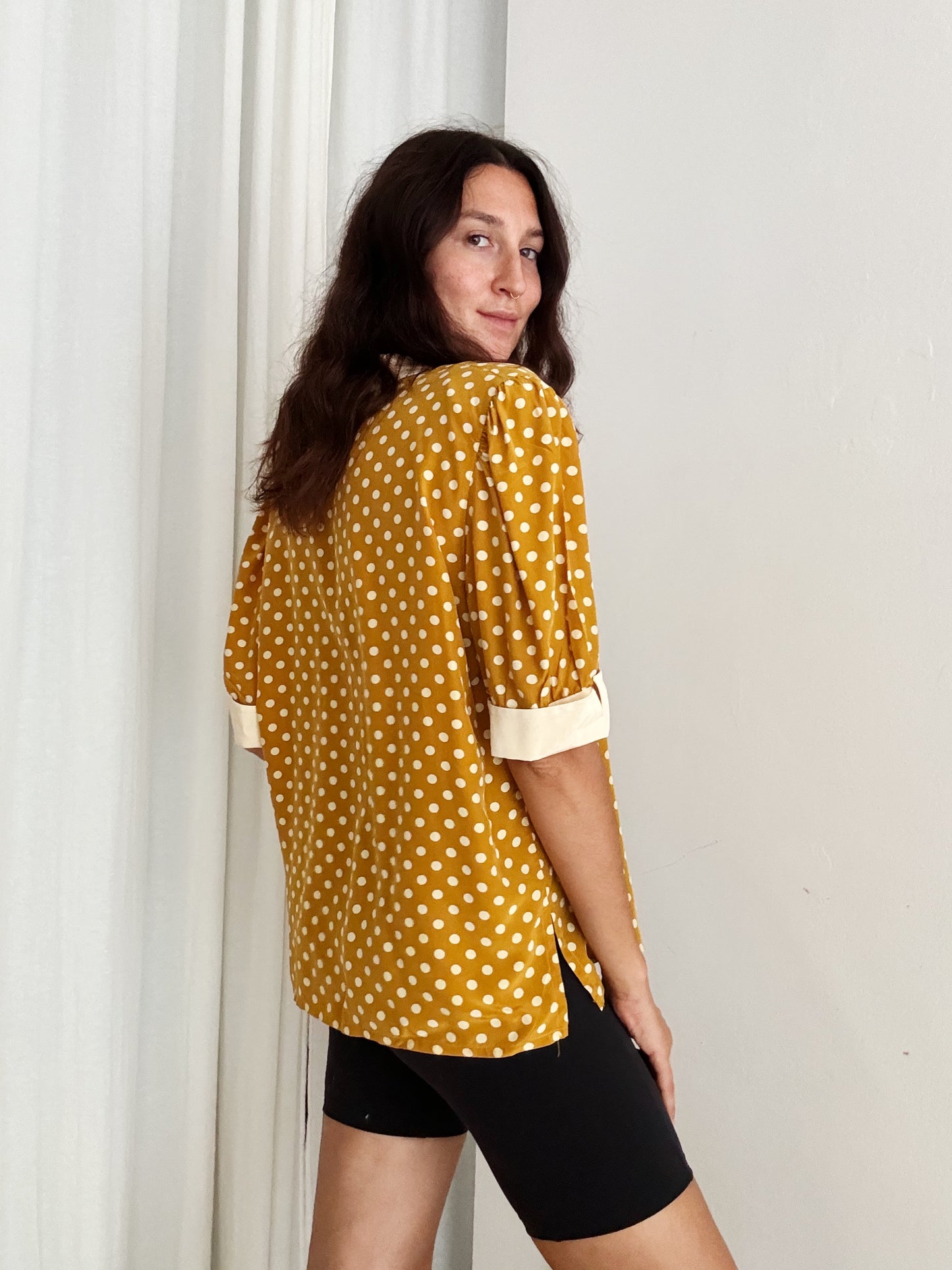 Camicia pois gialli 46