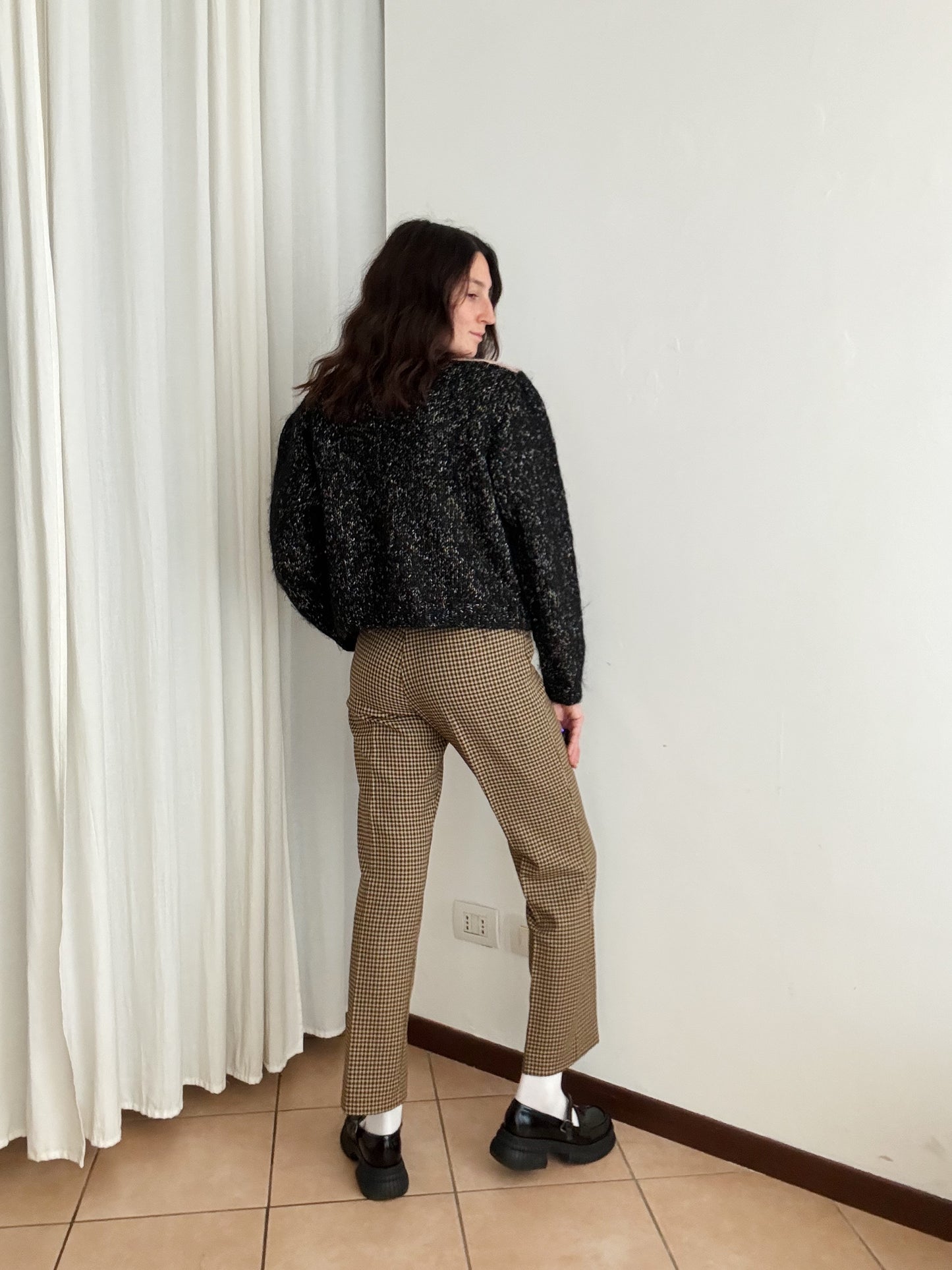 Pantaloni lana beige M