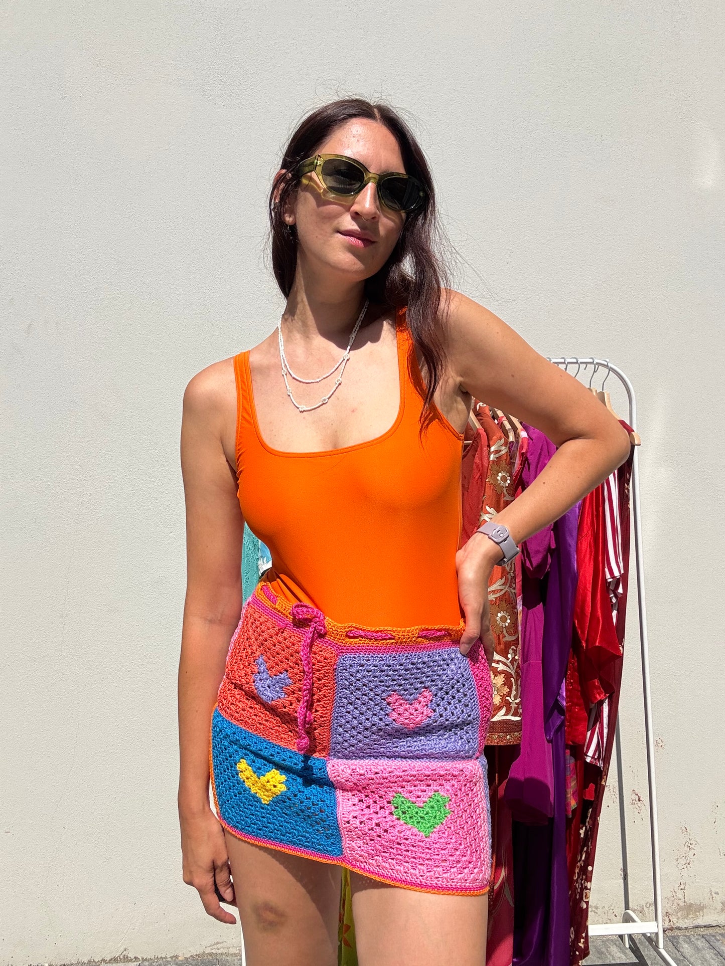 Gonna crochet colorata S/M