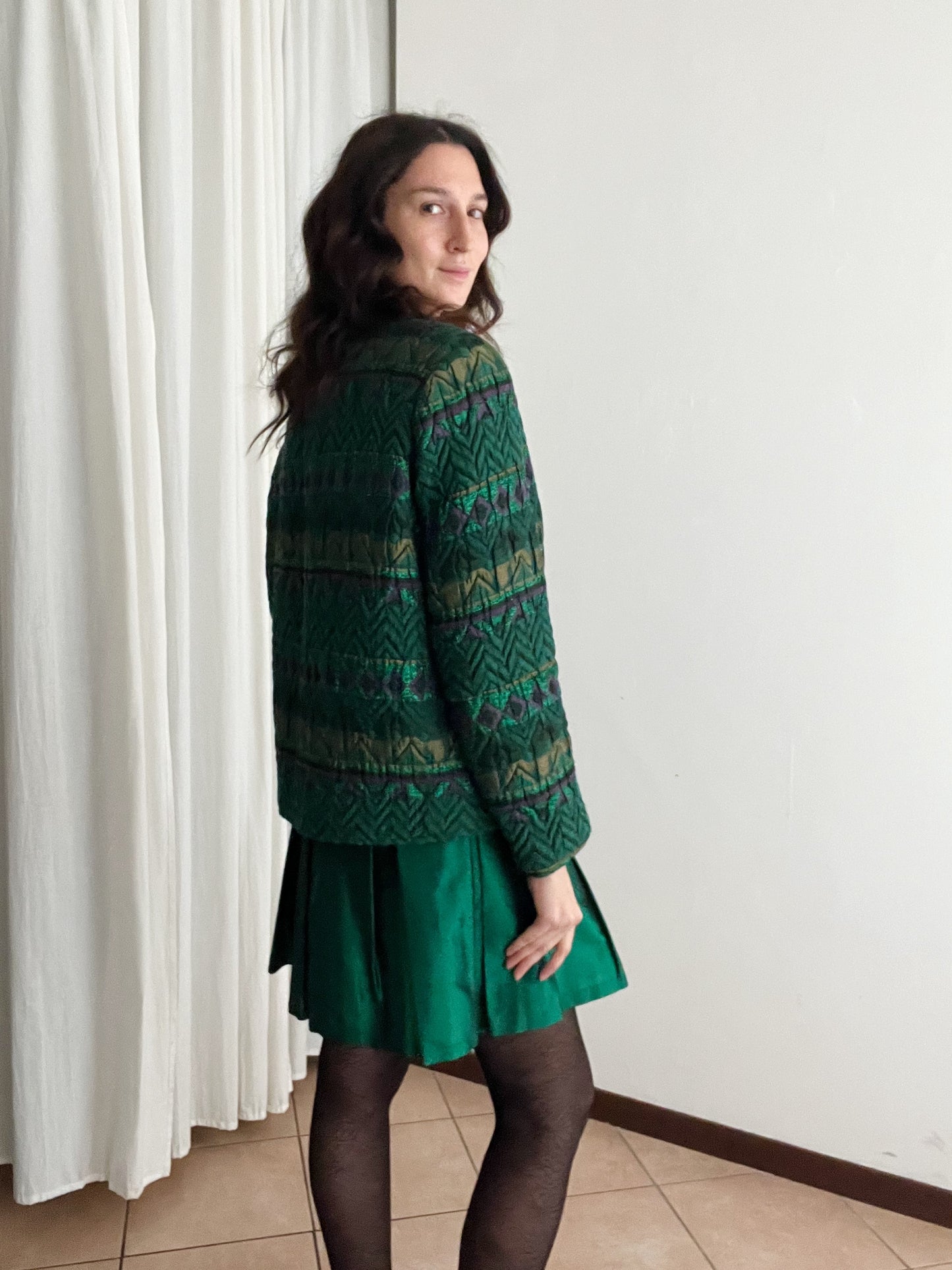 Giacca vintage verde smeraldo L