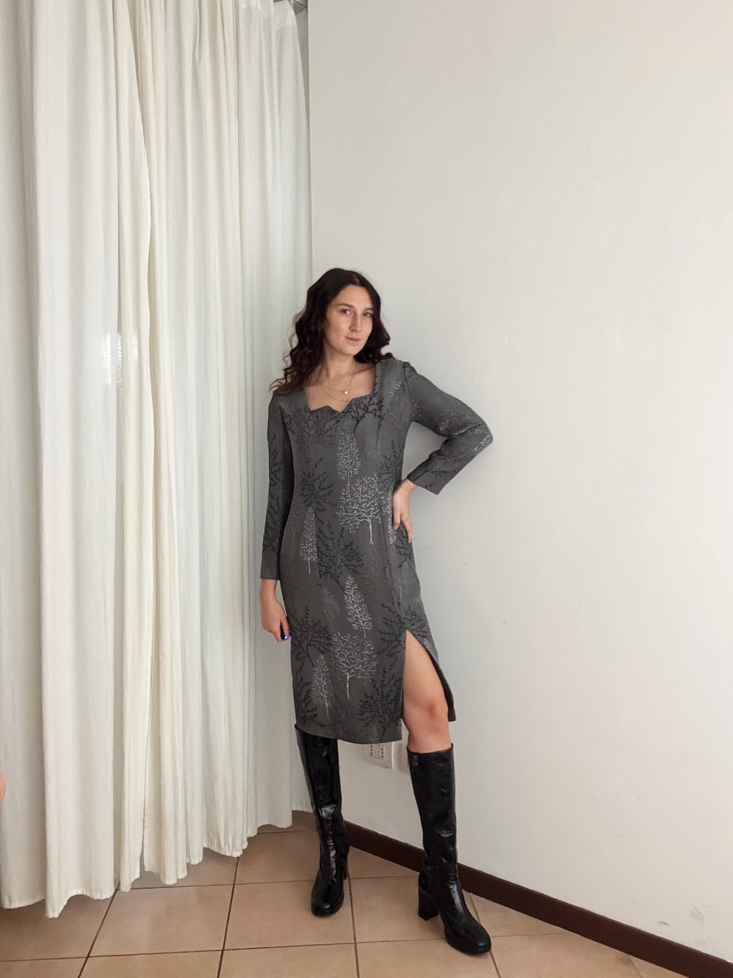 Abito grigio lurex L