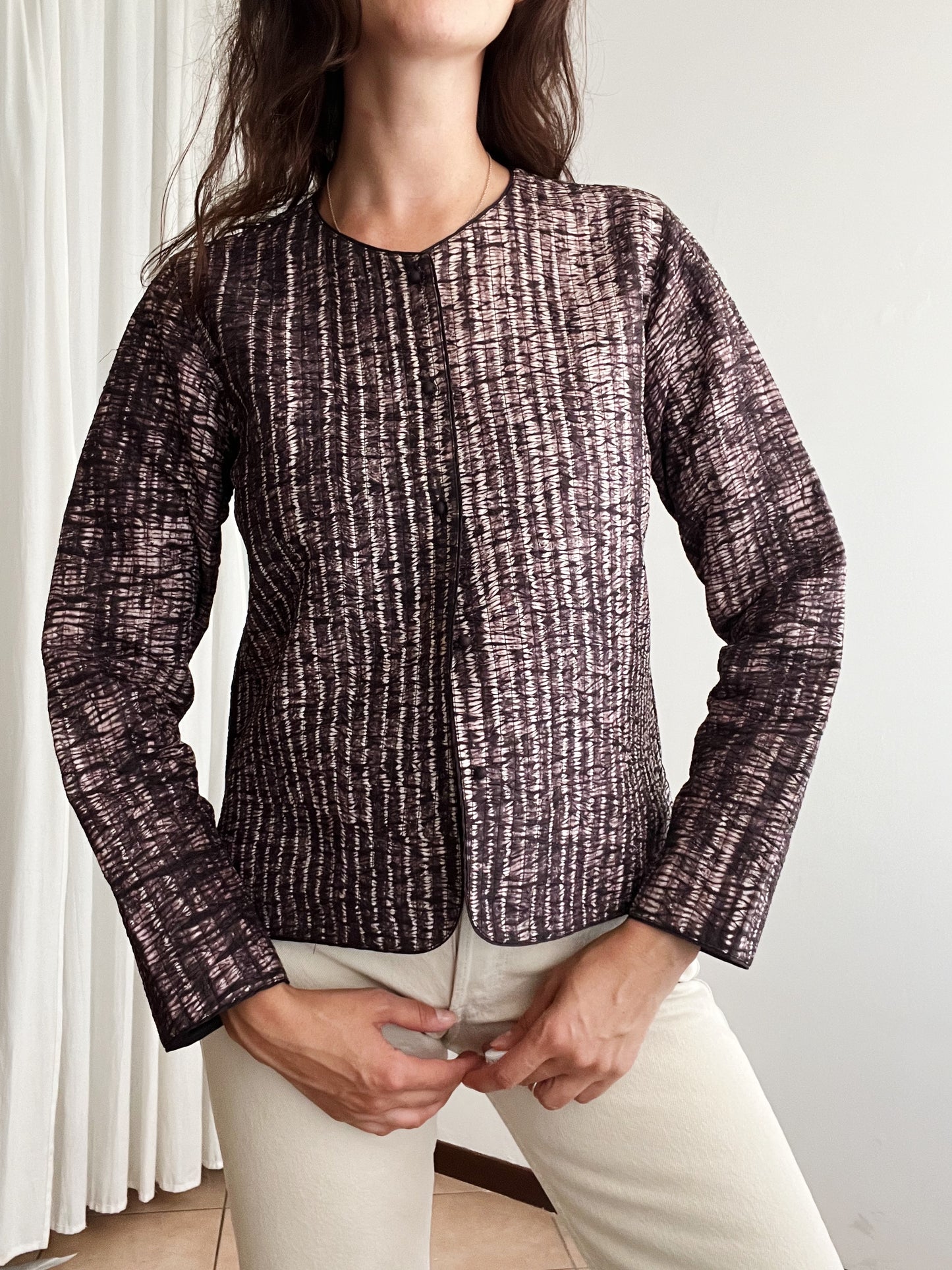 Giacca seta marrone tie dye S