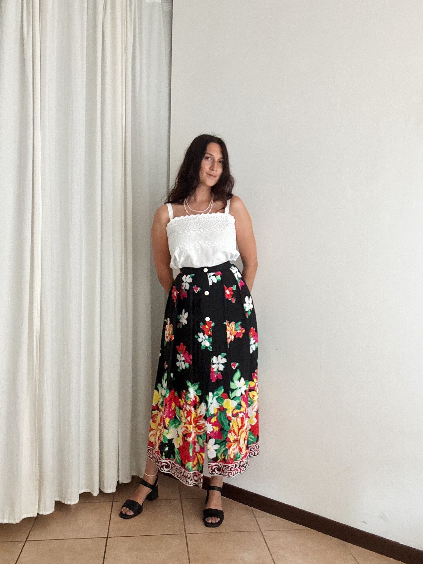 Gonna lunga floreale XS