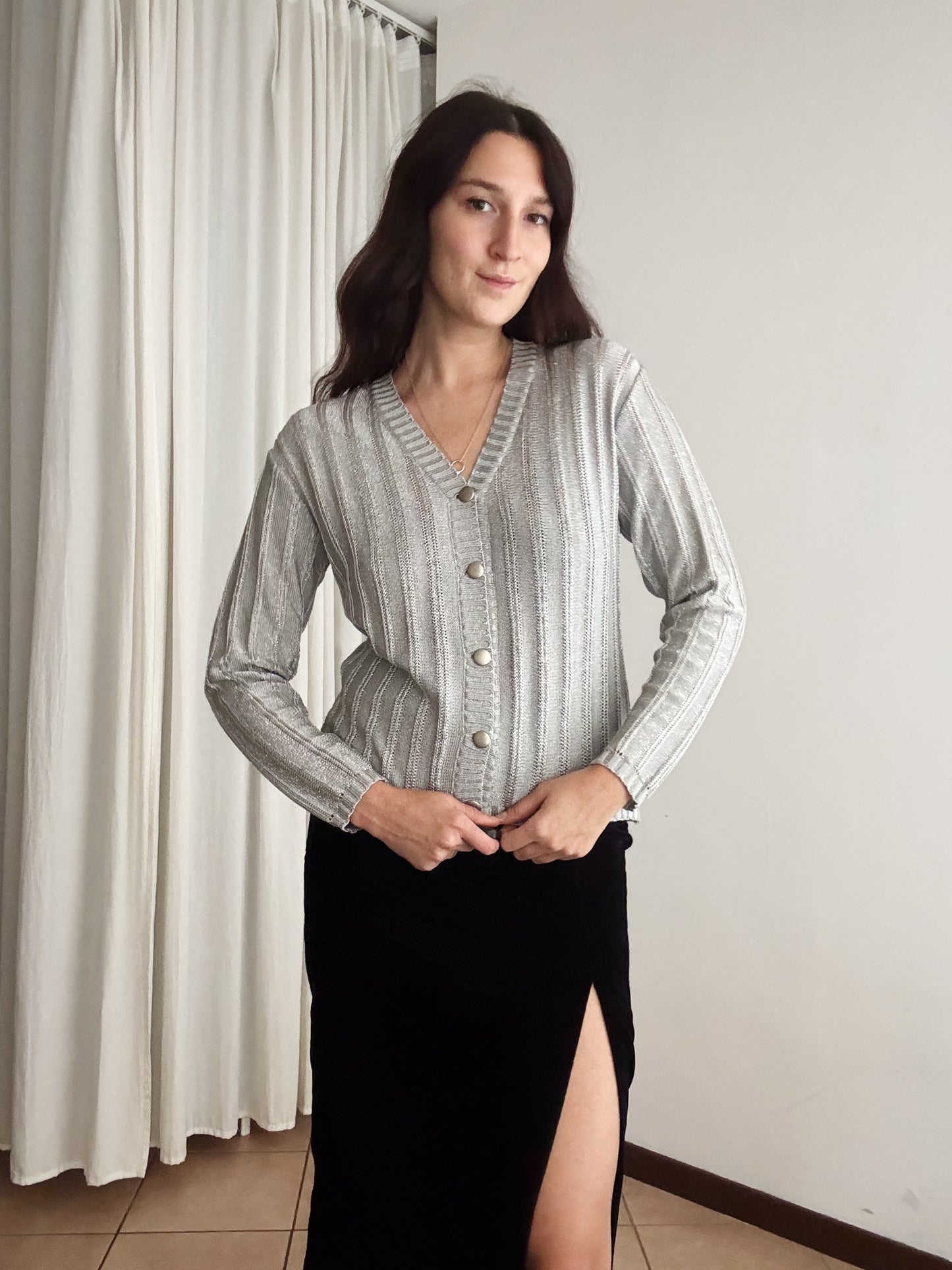 Cardigan argento M