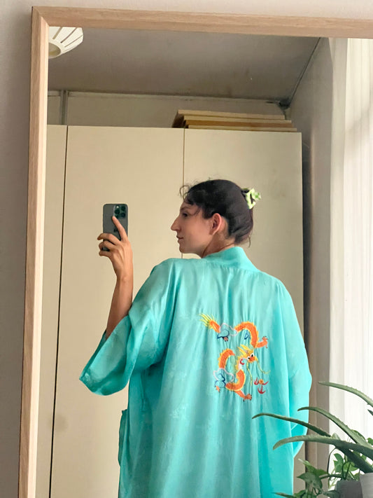 Kimono turchese cinese