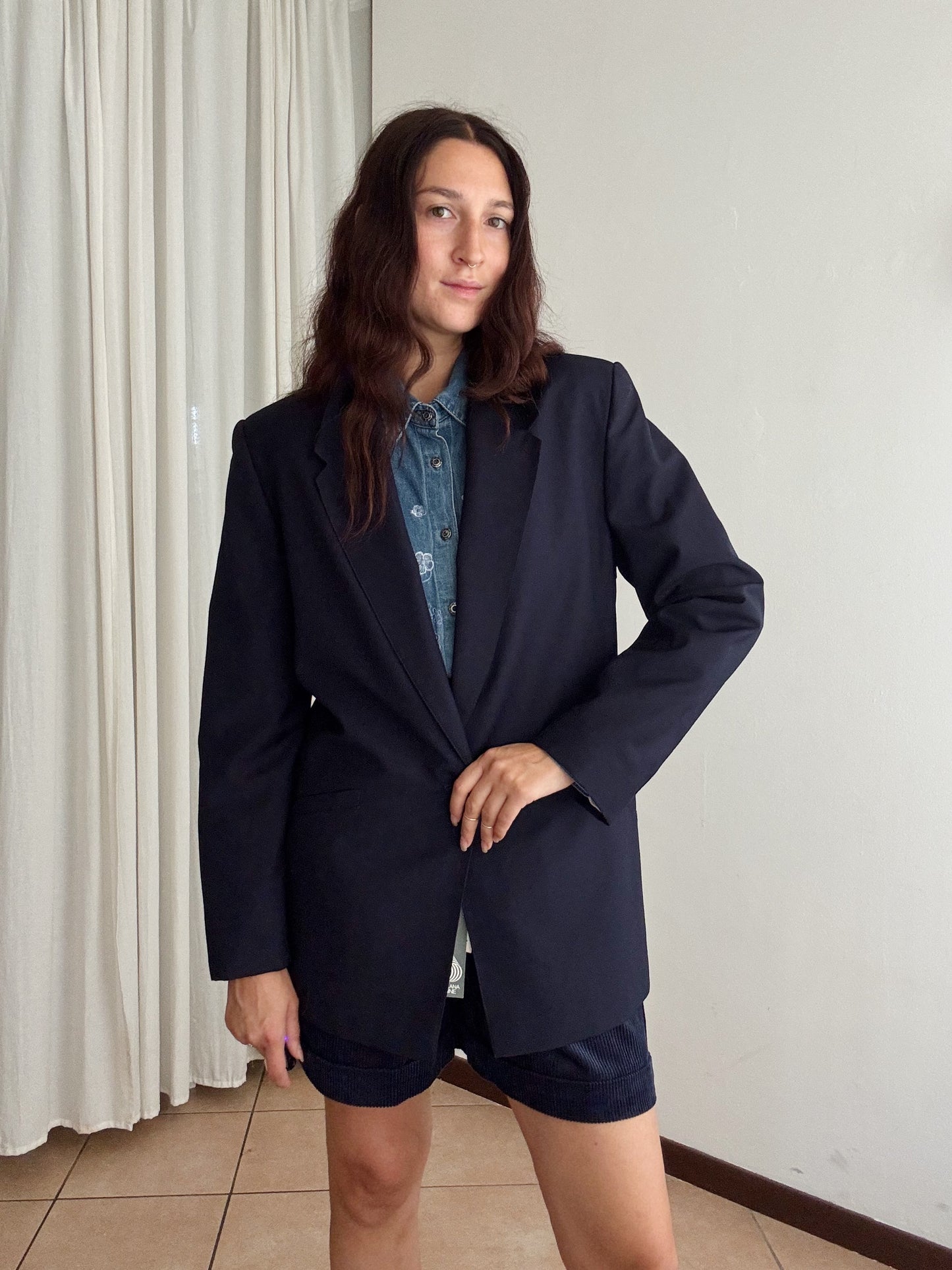 Blazer lana blu 48