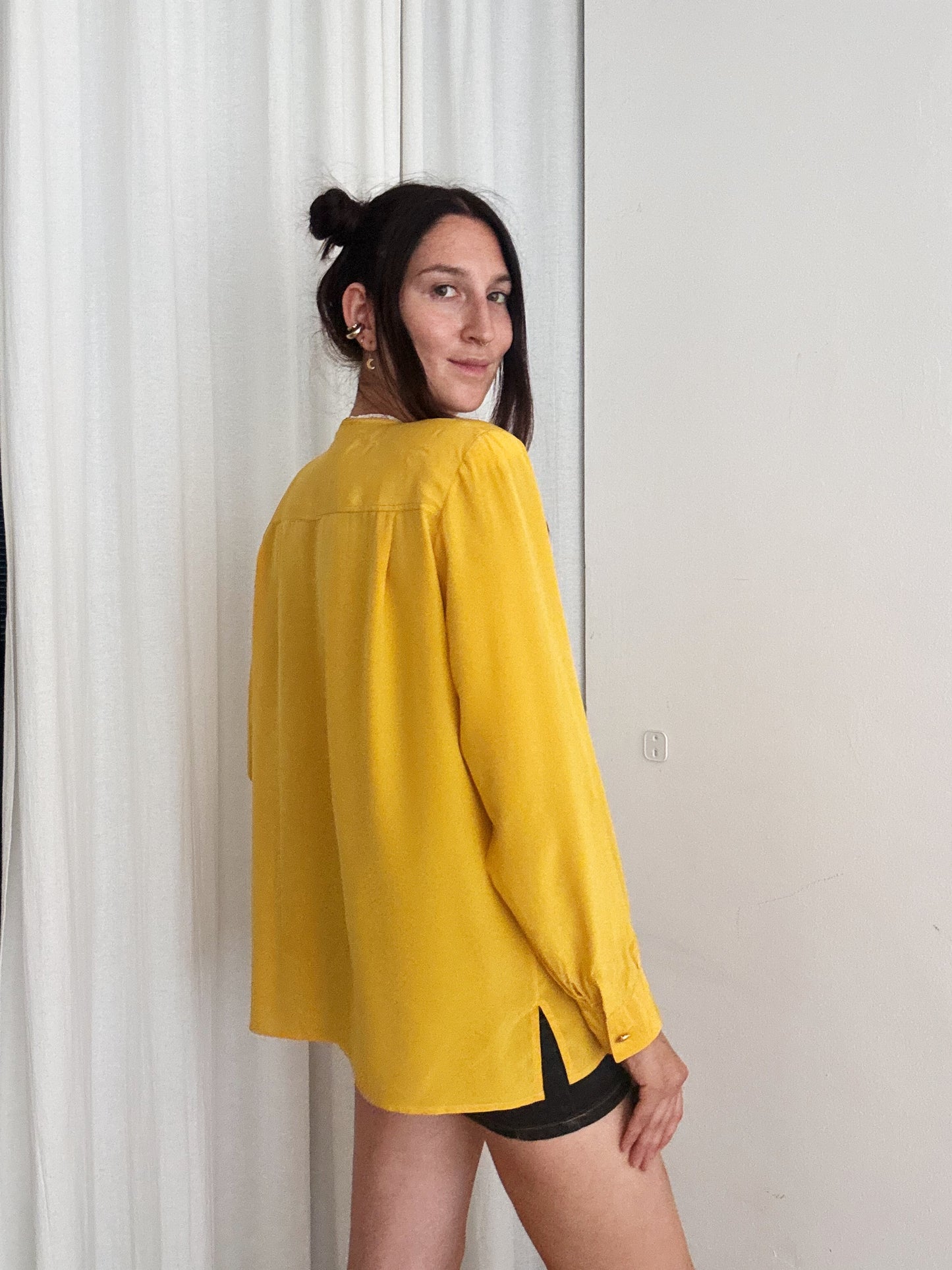 Blusa seta gialla 46