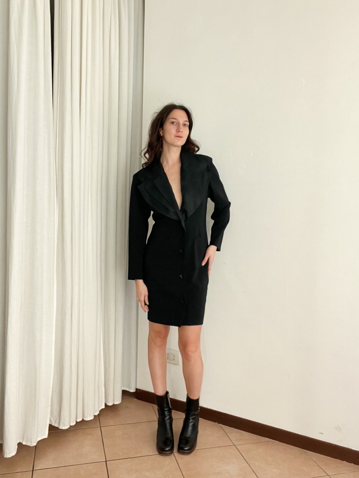 Abito blazer colletto organza 44