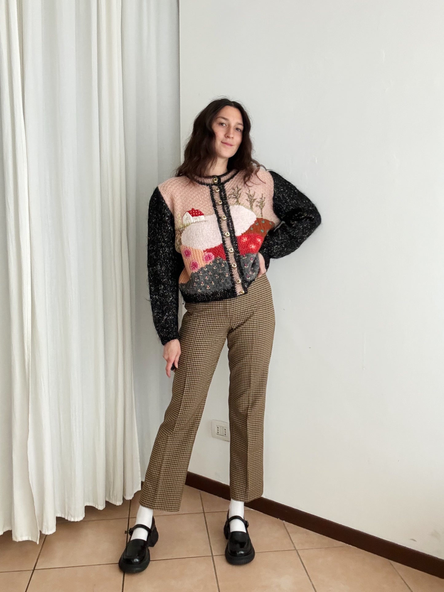 Pantaloni lana beige M