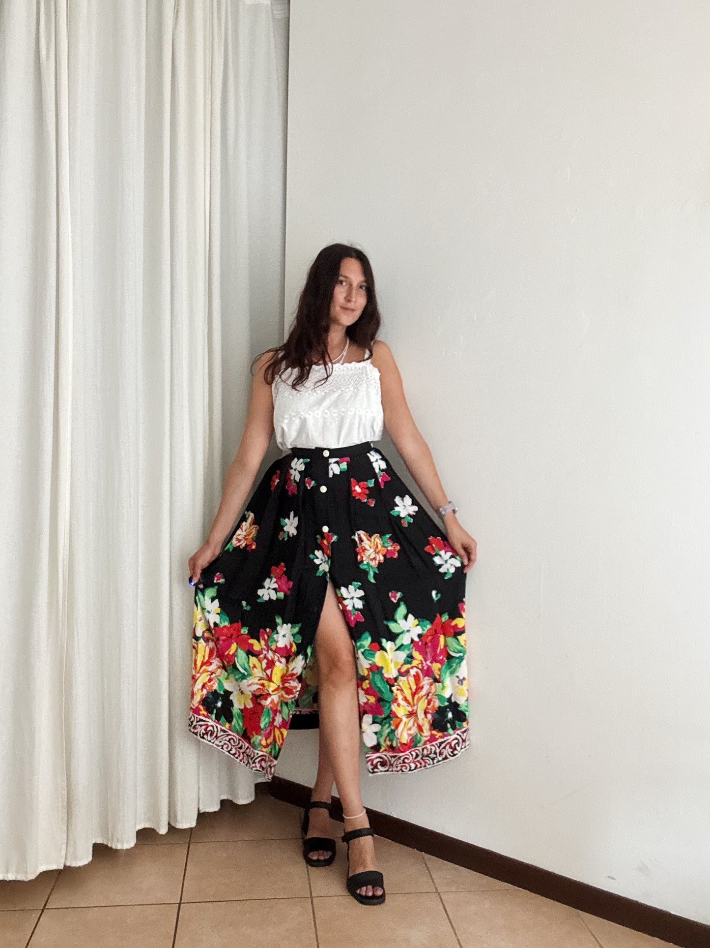 Gonna lunga floreale XS